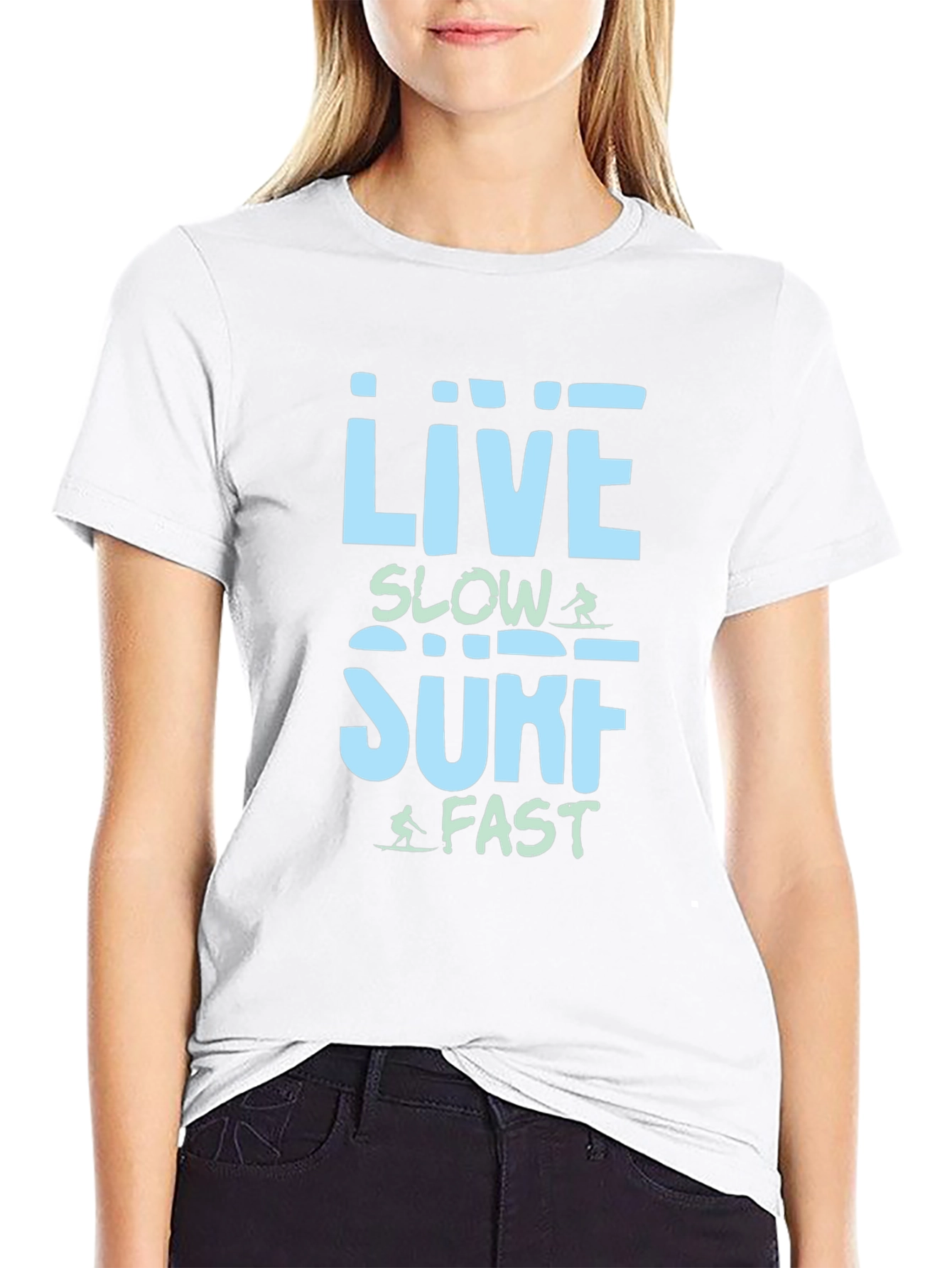 Live Slow Surf Fast T-Shirt - Black Cotton Tee - 9
