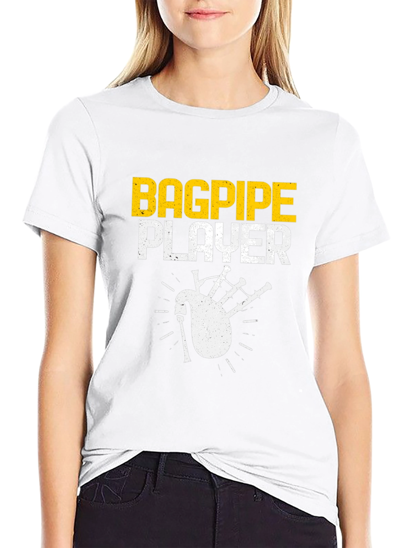Black Bagpipe Player Graphic T-Shirt - Musician Tee view 9