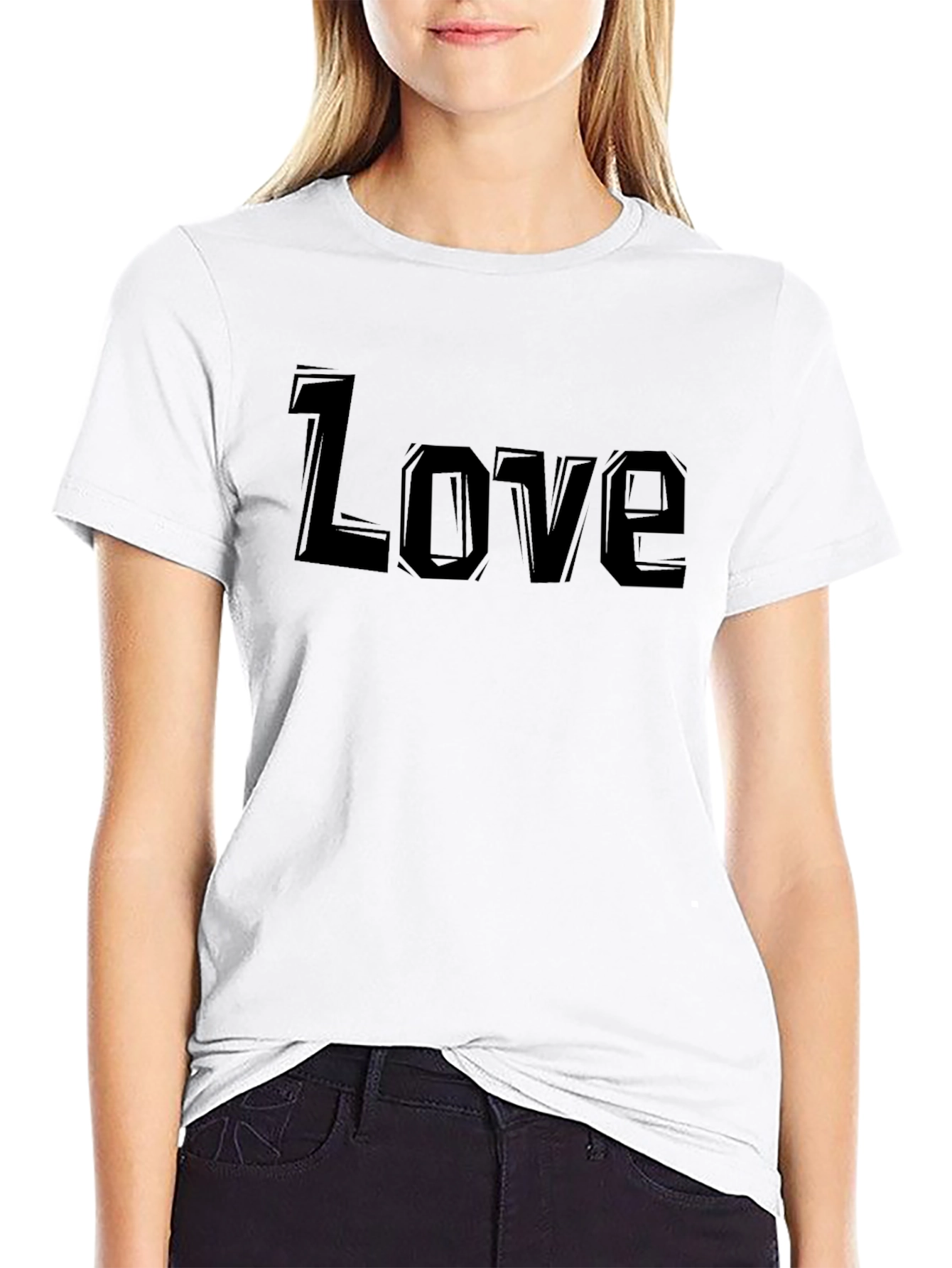 Black Men's Black "Love" Graphic T-Shirt view 9
