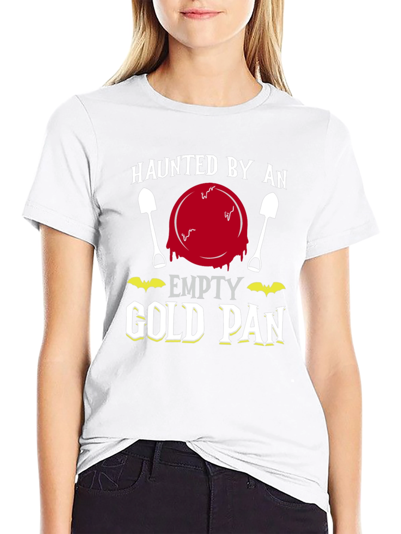 Black Haunted Empty Gold Pan Funny T-Shirt view 9