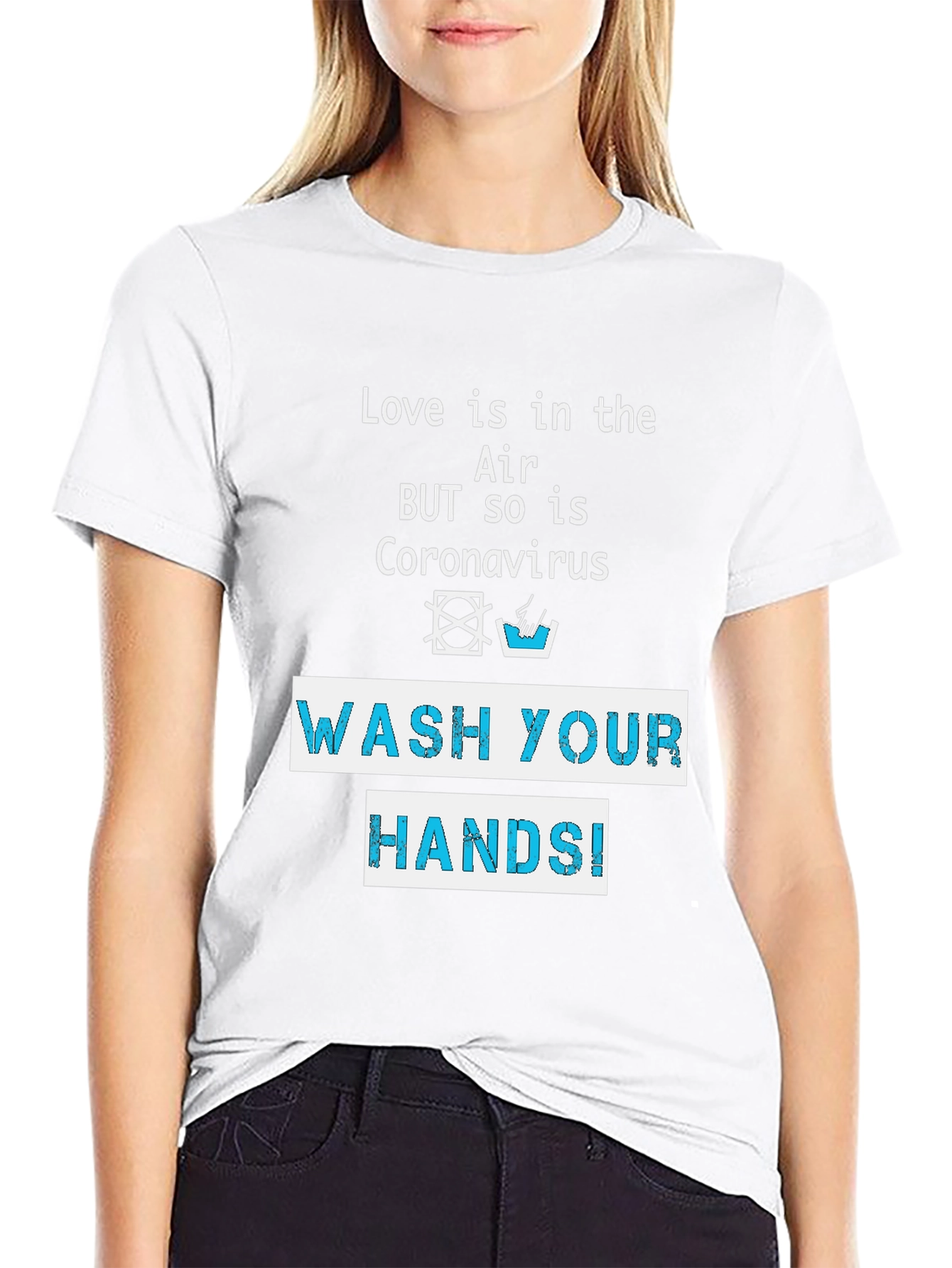 Black Wash Your Hands T-Shirt - Coronavirus Awareness view 9