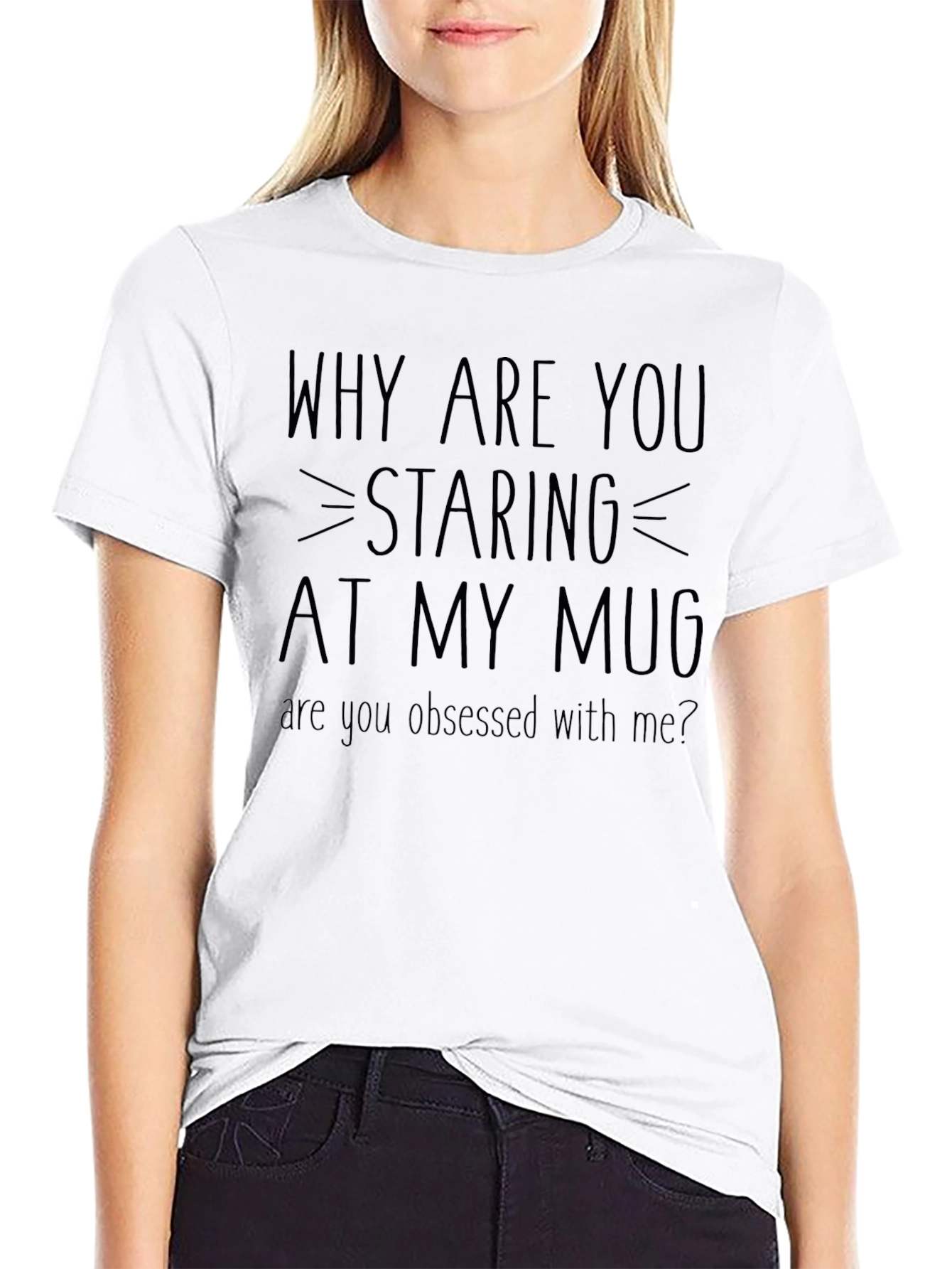 Black Staring at My Mug Graphic Novelty Tee view 9