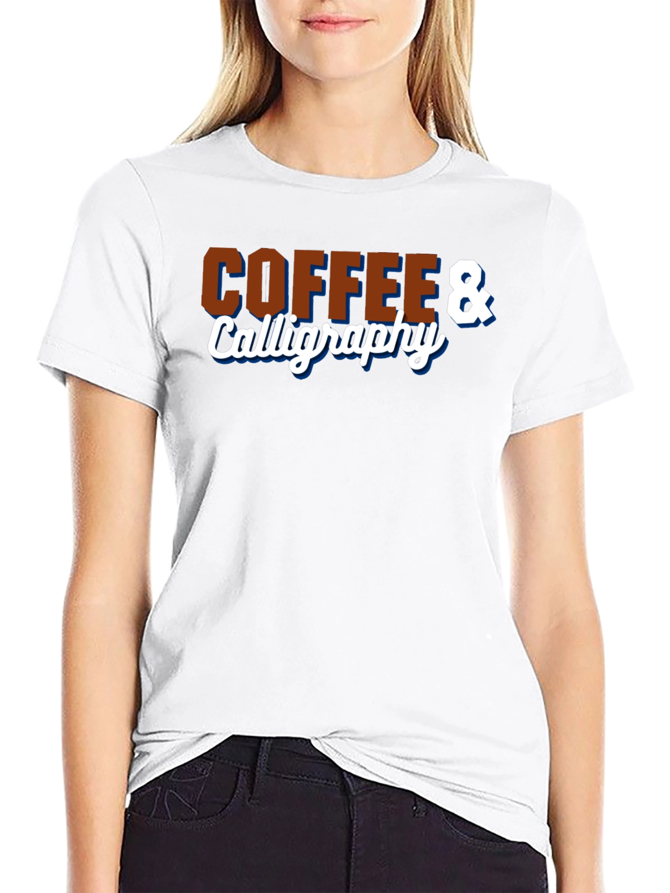 Black Coffee & Calligraphy Graphic T-Shirt view 9