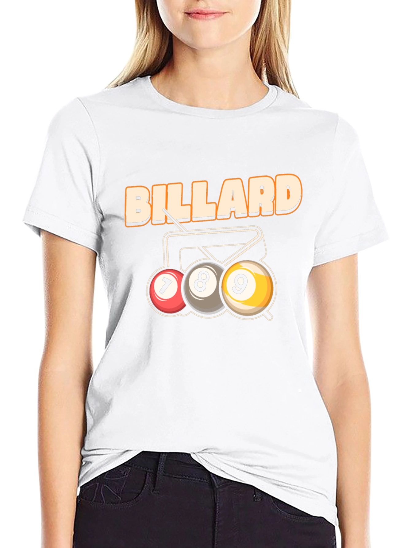 Black Billiard T-Shirt - 7, 8, 9 Ball Design view 9