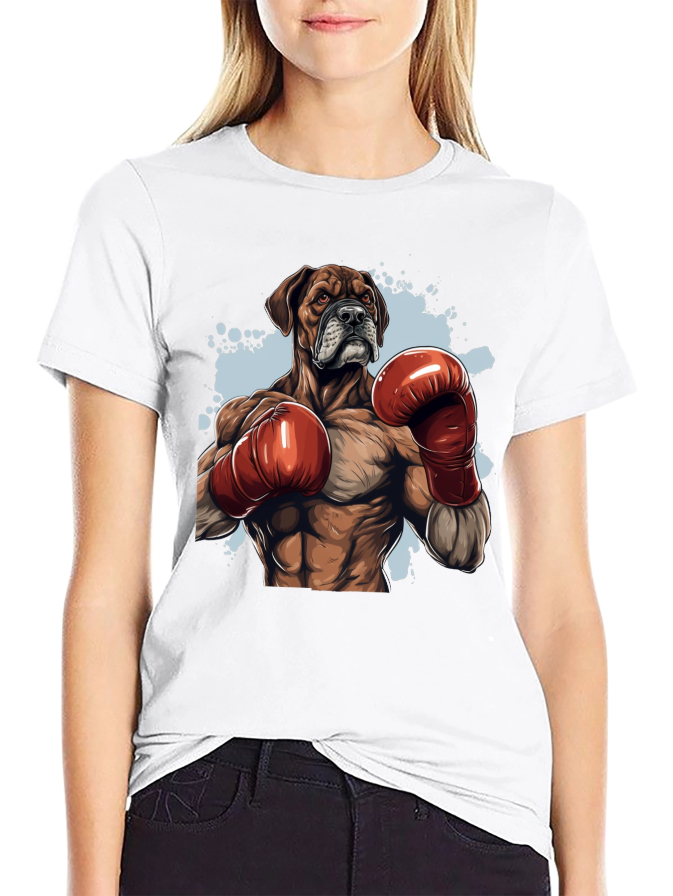 Black Boxer Dog Boxing T-Shirt - Unique Graphic Tee view 9