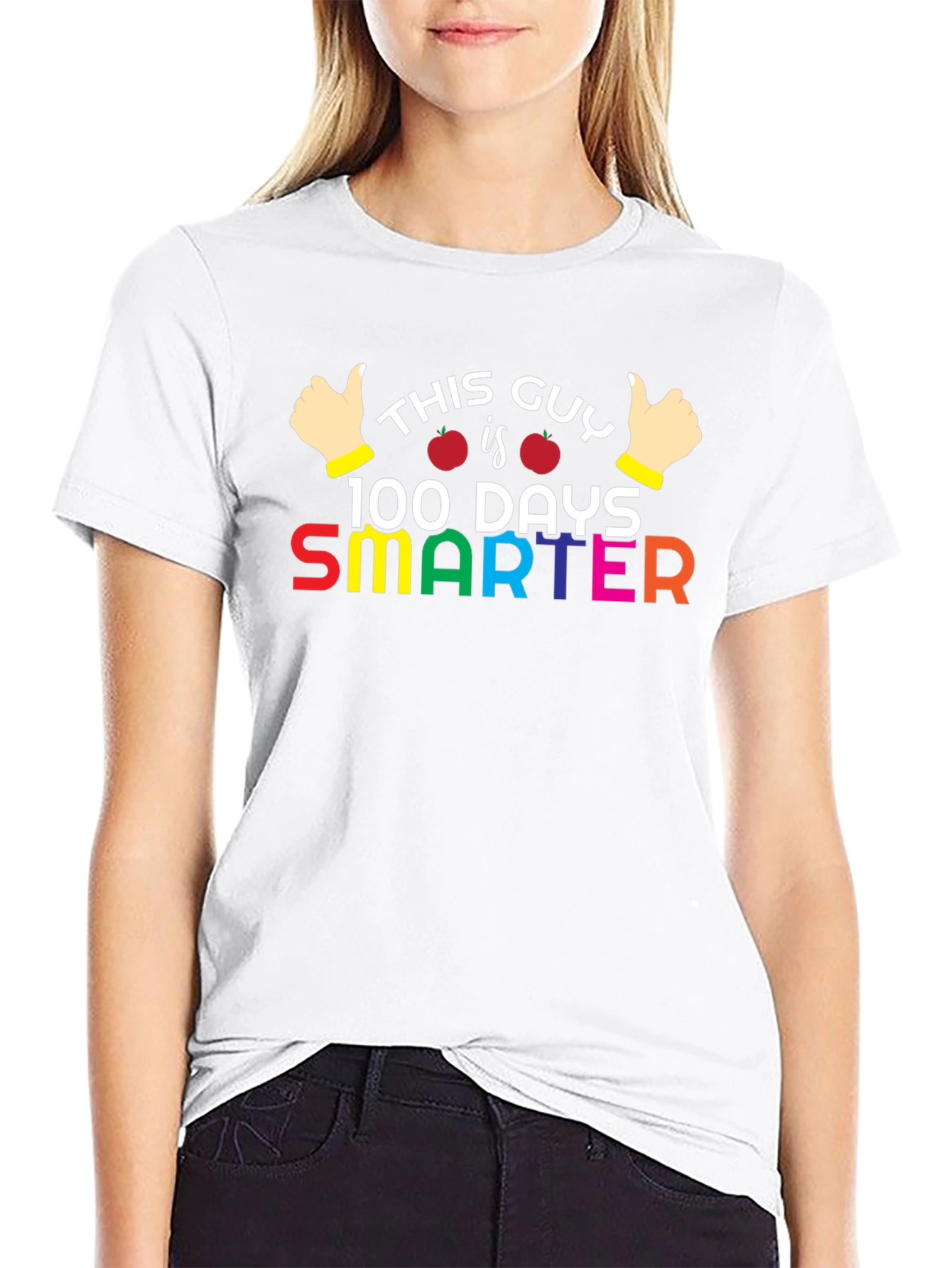 Black 100 Days Smarter T-Shirt - Teacher & Student Apparel view 9