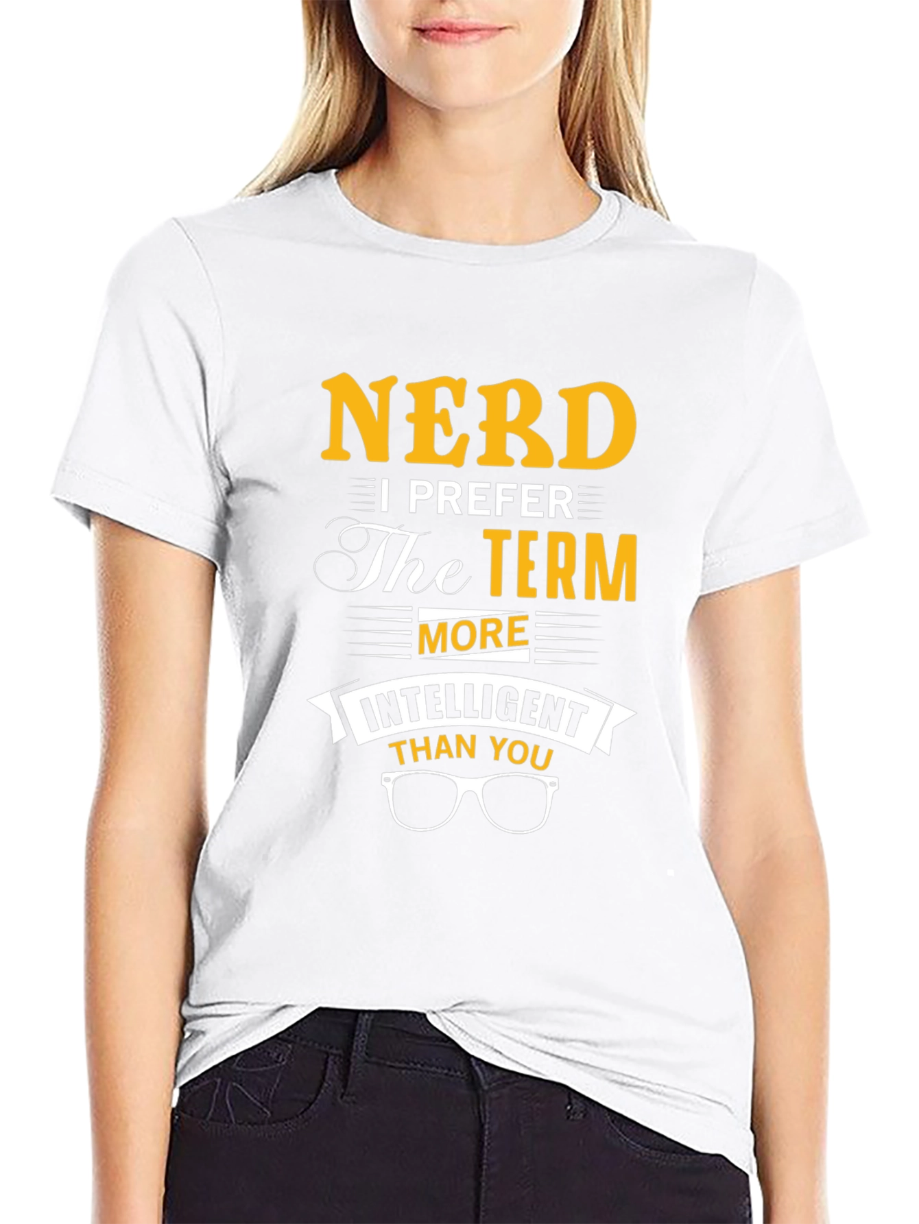 Black Nerd T-Shirt - Intelligent Than You Funny Slogan Tee view 9