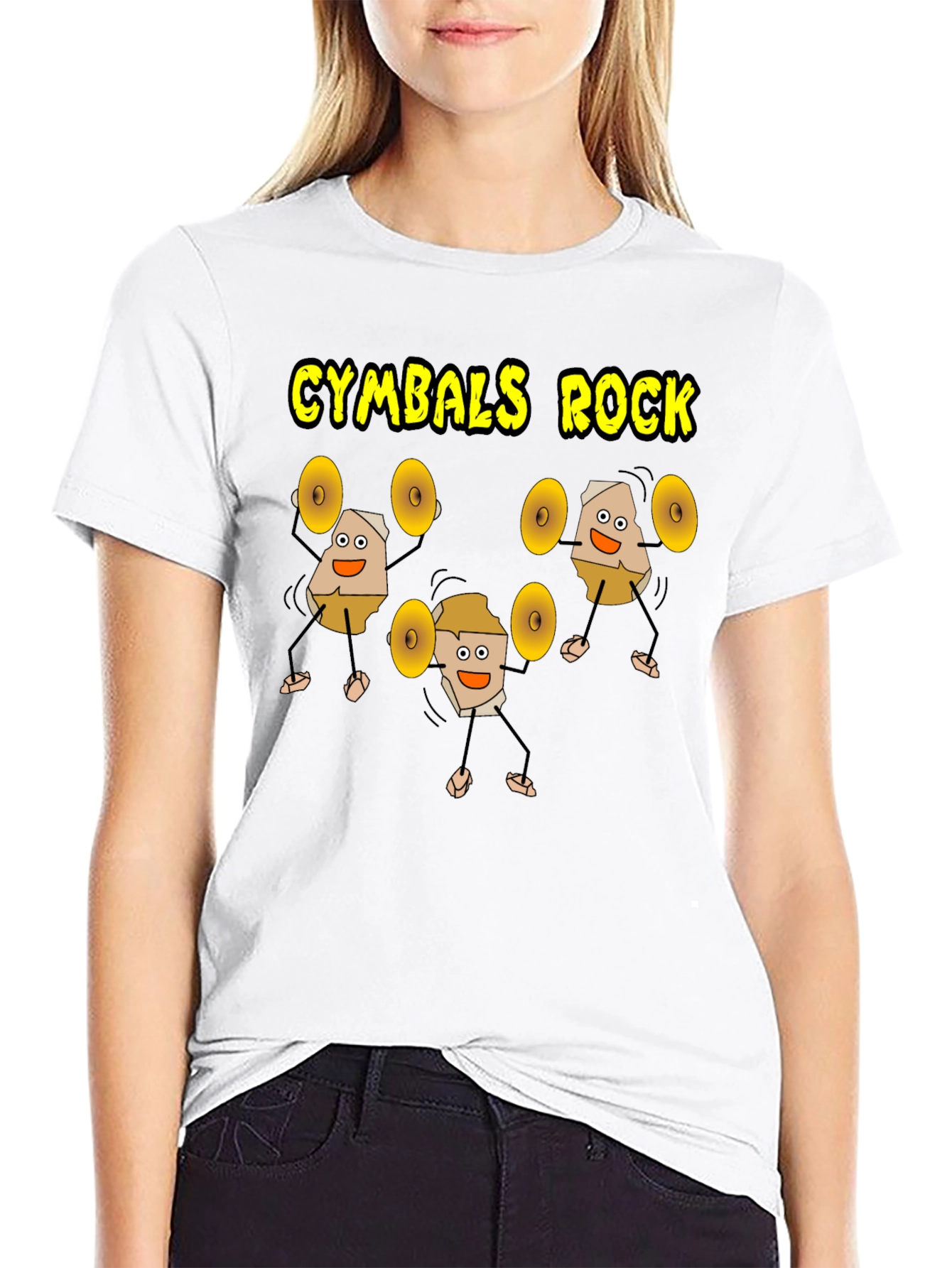 Black Cymbals Rock T-Shirt, Funny Drummer Tee view 9