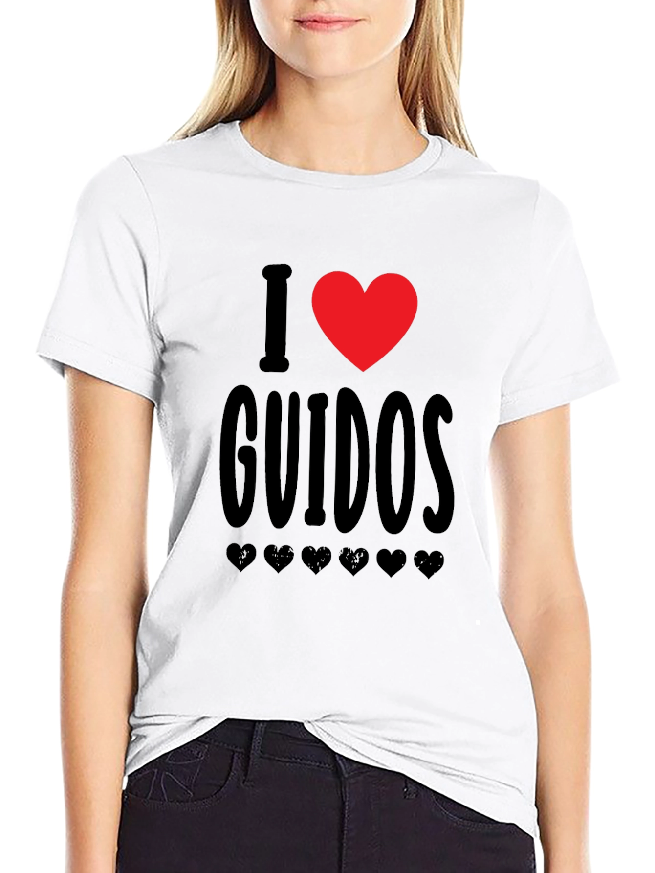 Black I Love Guidos T-Shirt - Funny Novelty Tee view 9