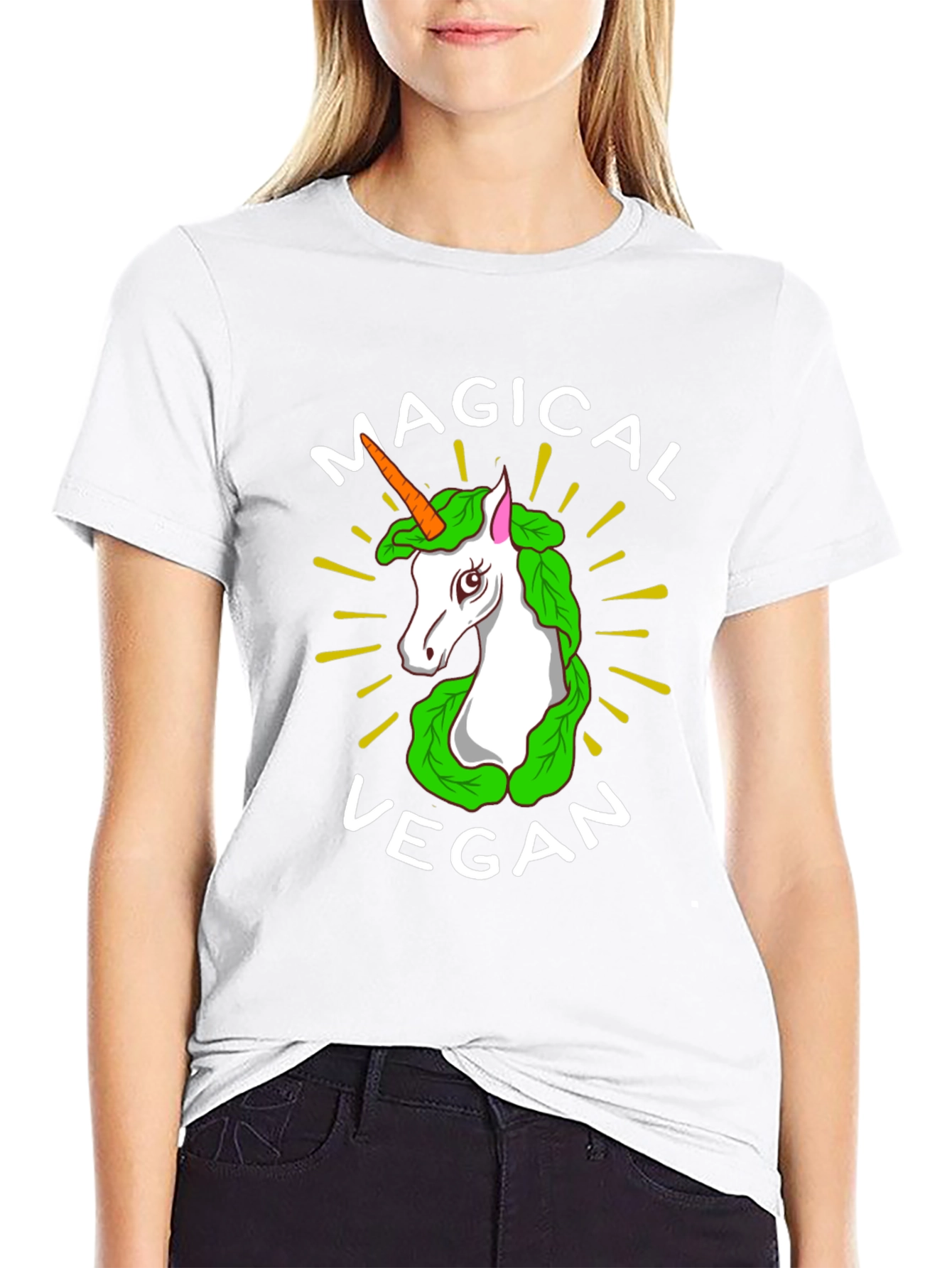 Black Magical Vegan Unicorn T-Shirt view 9
