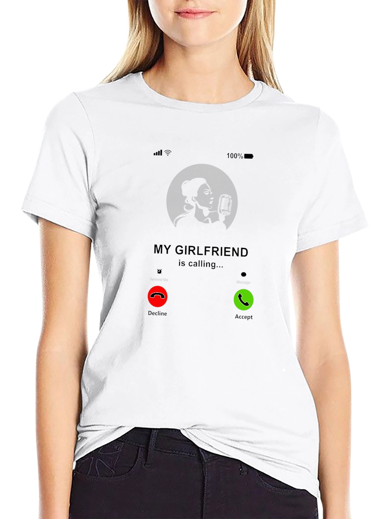 My Girlfriend is Calling Graphic Tee - Incoming Call T-Shirt - 9