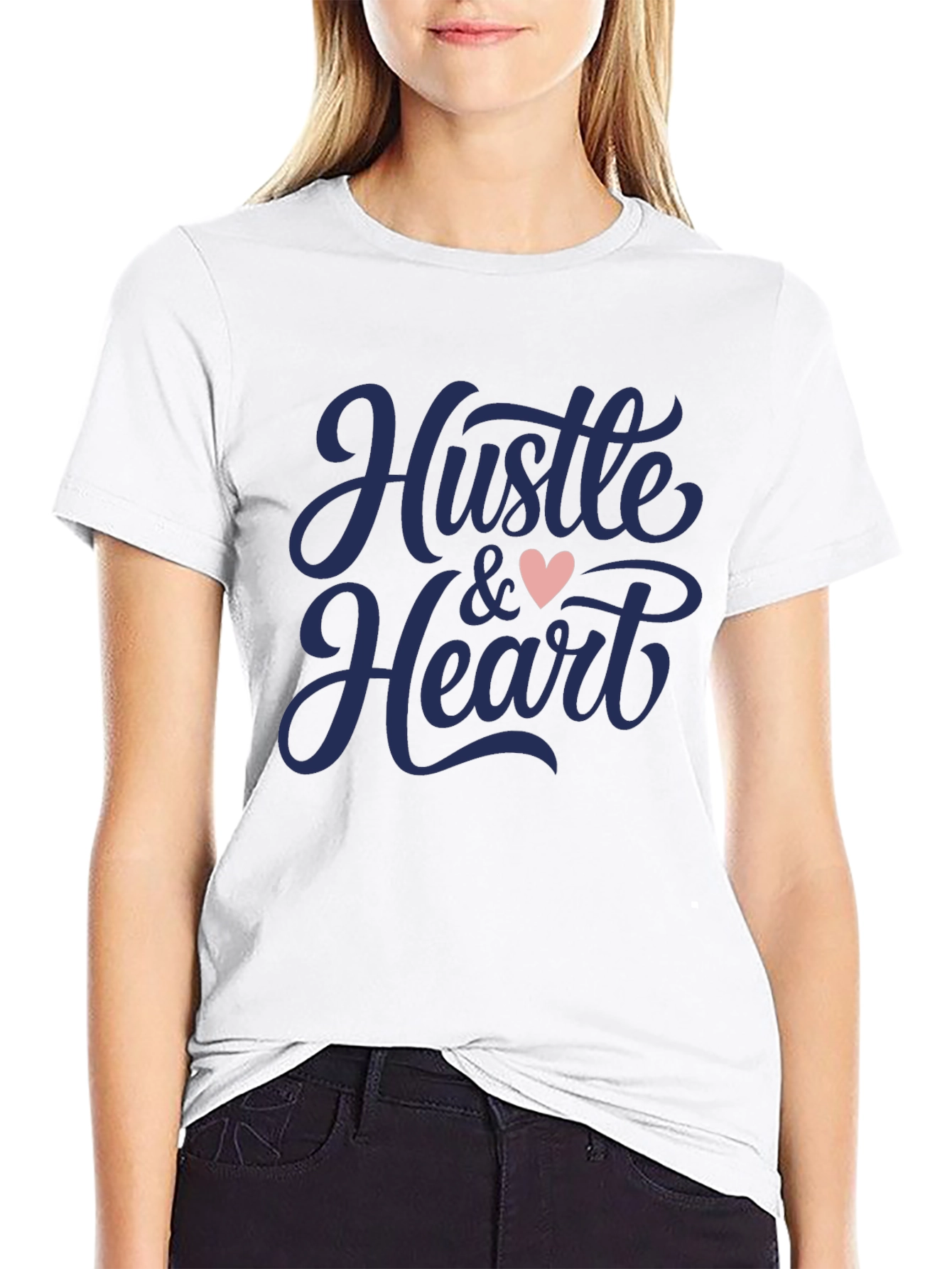 Black Hustle & Heart Graphic Tee view 9