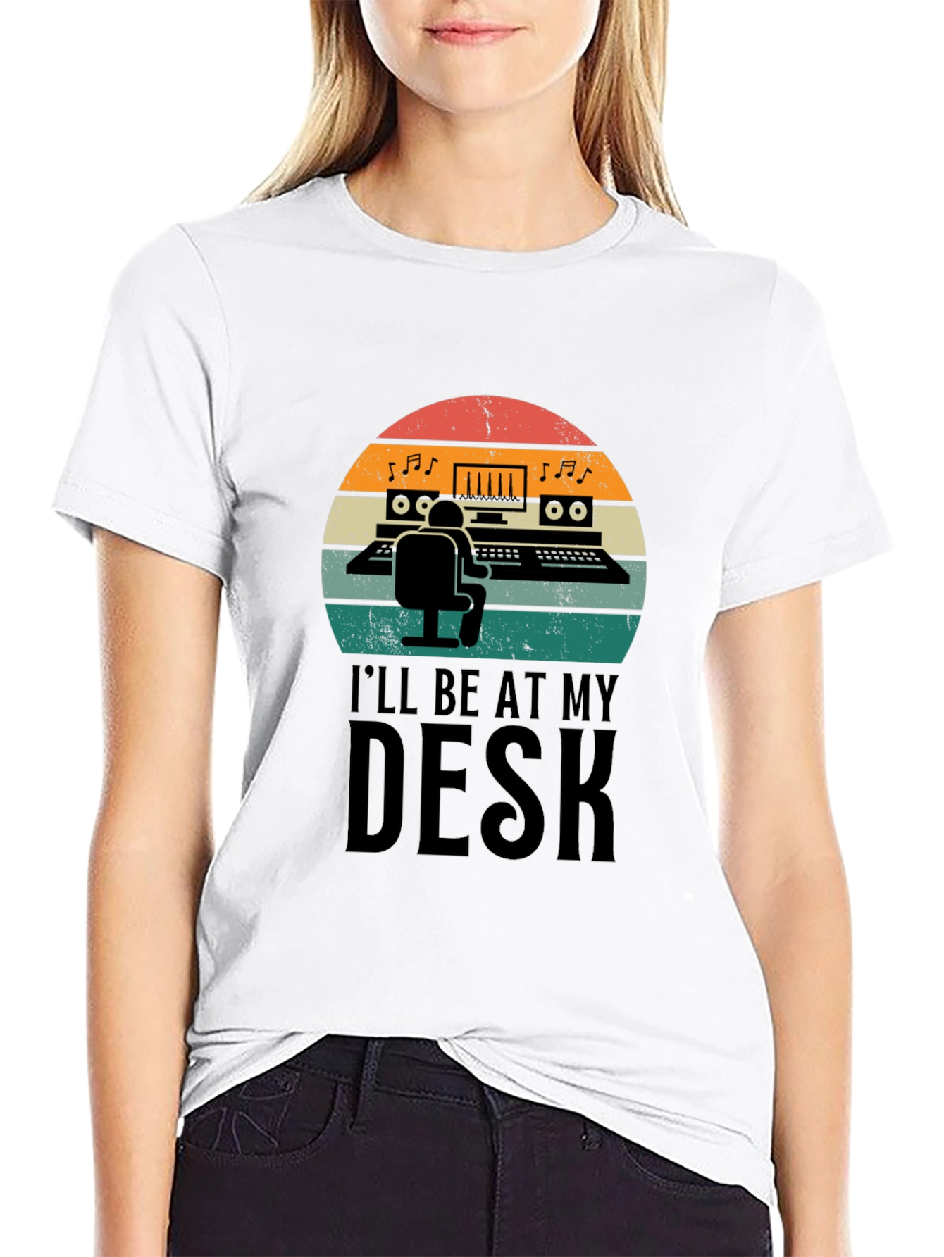 Black Music Producer T-Shirt - I'll Be At My Desk view 9