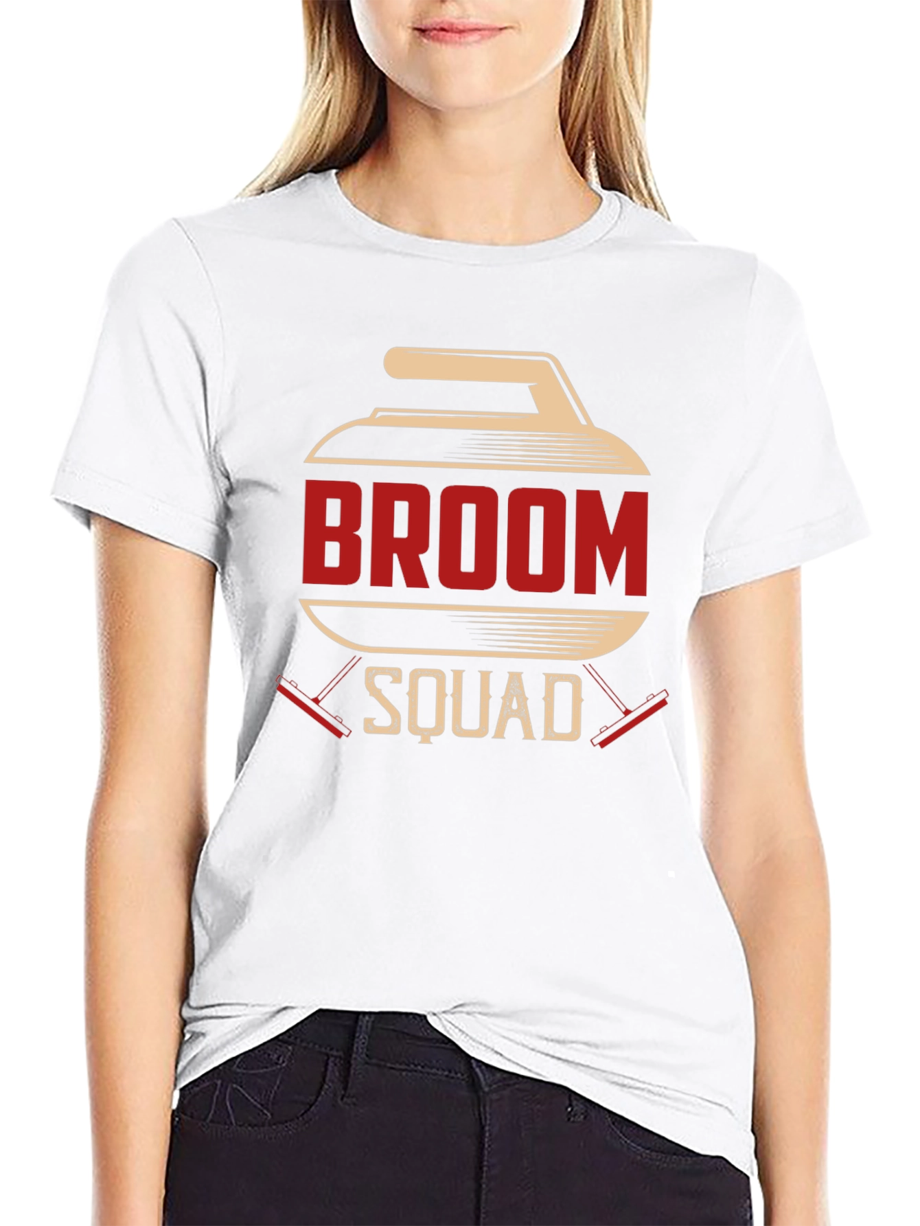 Black Broom Squad Curling T-Shirt view 9