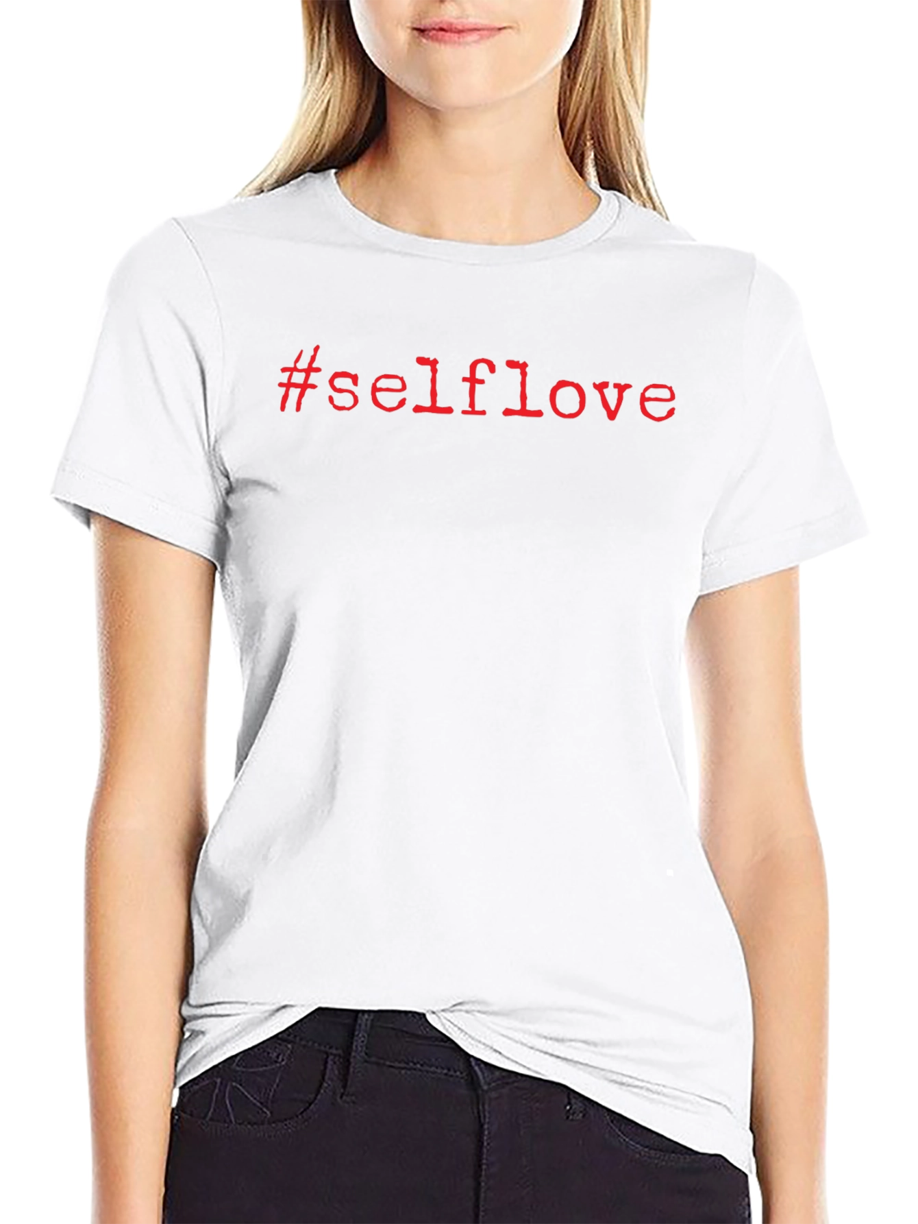 Black #Selflove T-Shirt - Black Short Sleeve Tee view 9