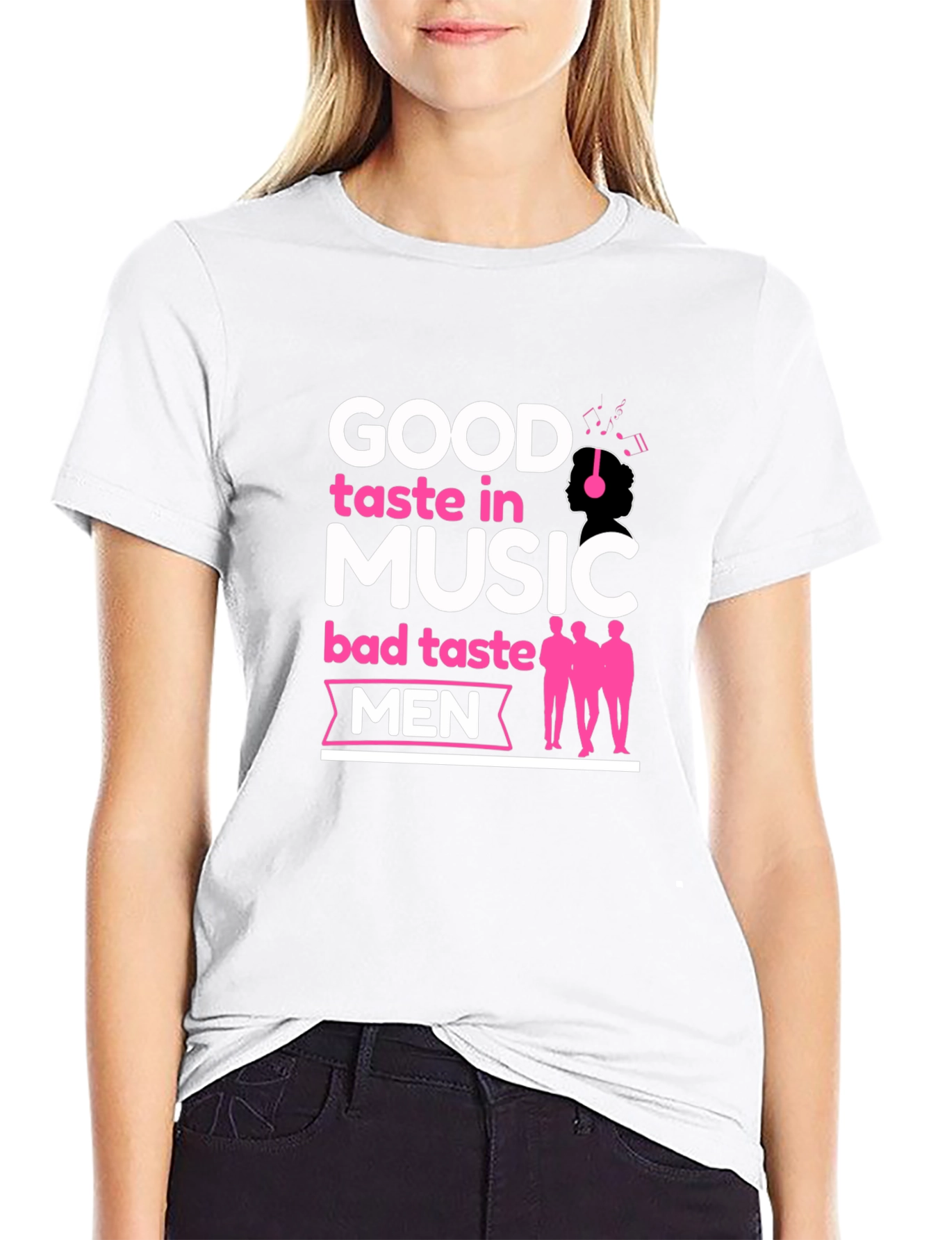 Black Good Taste In Music Bad Taste In Men Black T-Shirt view 9