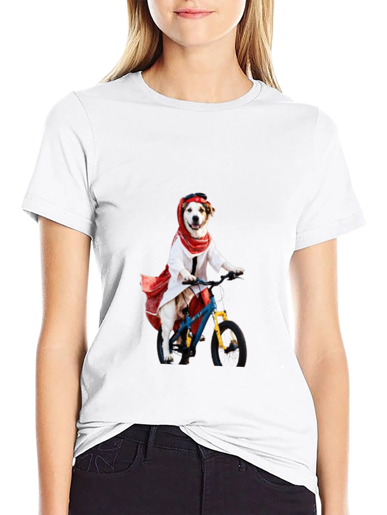 Black Dog on Bike Graphic T-Shirt view 9