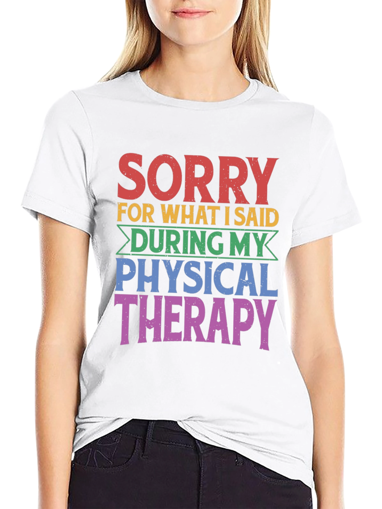 Black Sorry Physical Therapy T-Shirt view 9