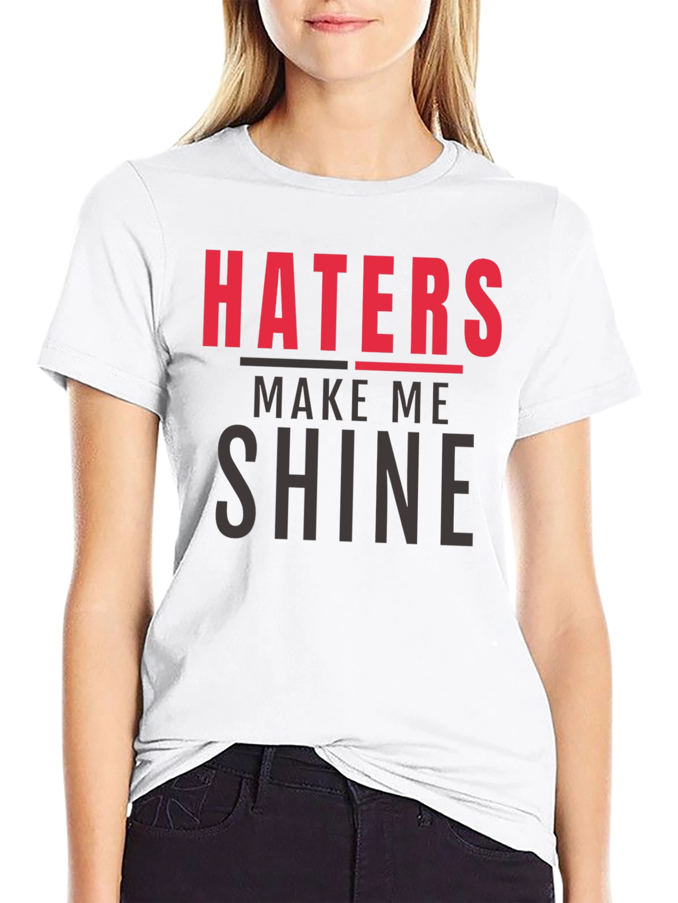 Black Haters Make Me Shine Graphic Tee - Black view 9