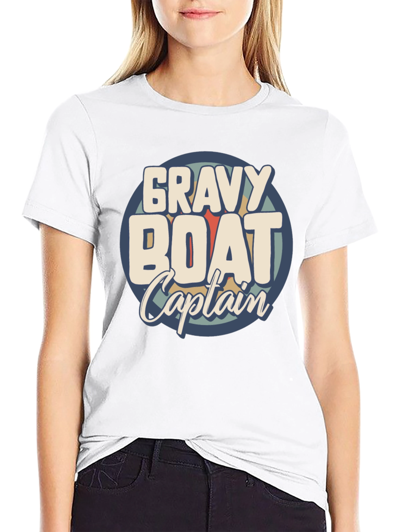Black Gravy Boat Captain Funny T-Shirt view 9