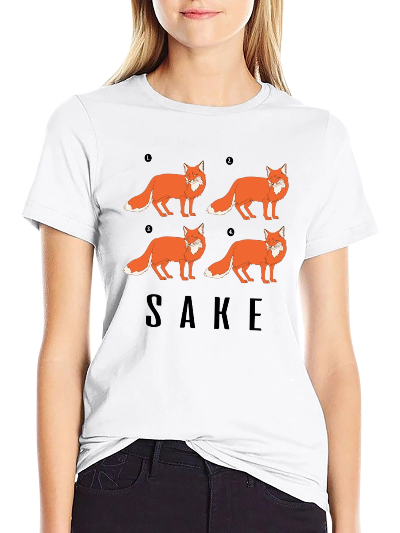 Black Fox Sake Funny Graphic T-Shirt - Soft Cotton Tee view 9