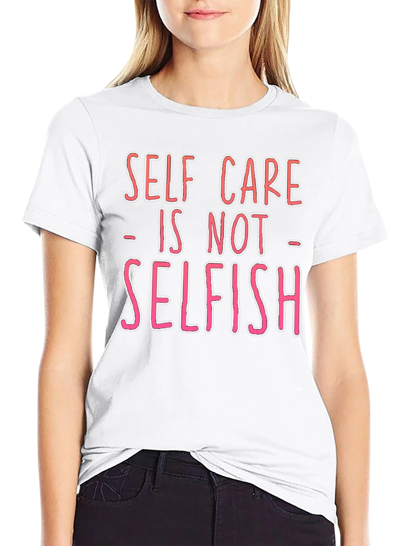 Black Self Care is Not Selfish Graphic Tee - Black view 9