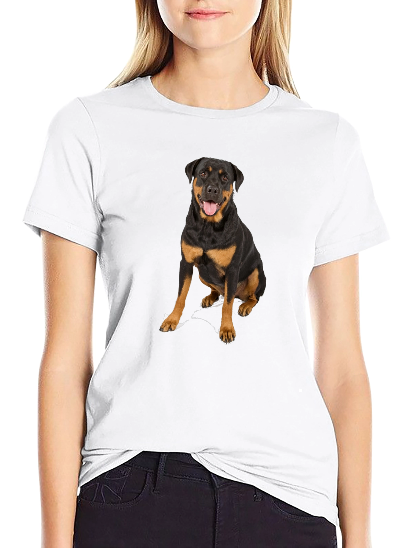 Rottweiler Dog Graphic T-Shirt - Black Cotton Tee - 9