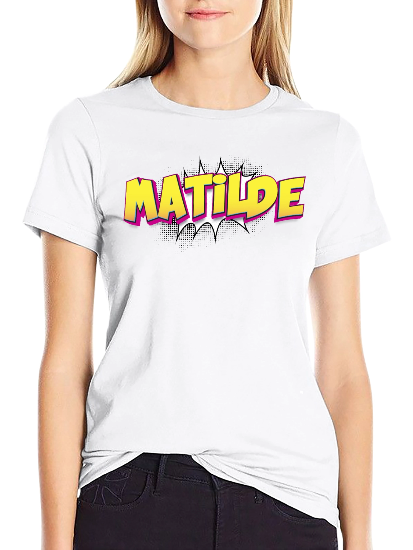 Black Matilde Comic Style Graphic Tee - Black view 9