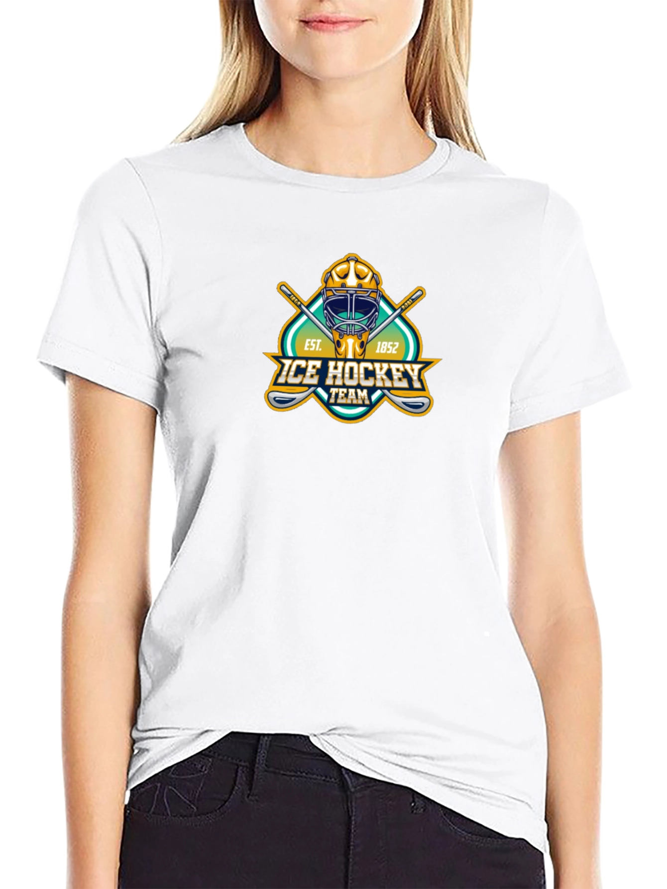 Black Ice Hockey Team Graphic T-Shirt - Vintage Style view 9