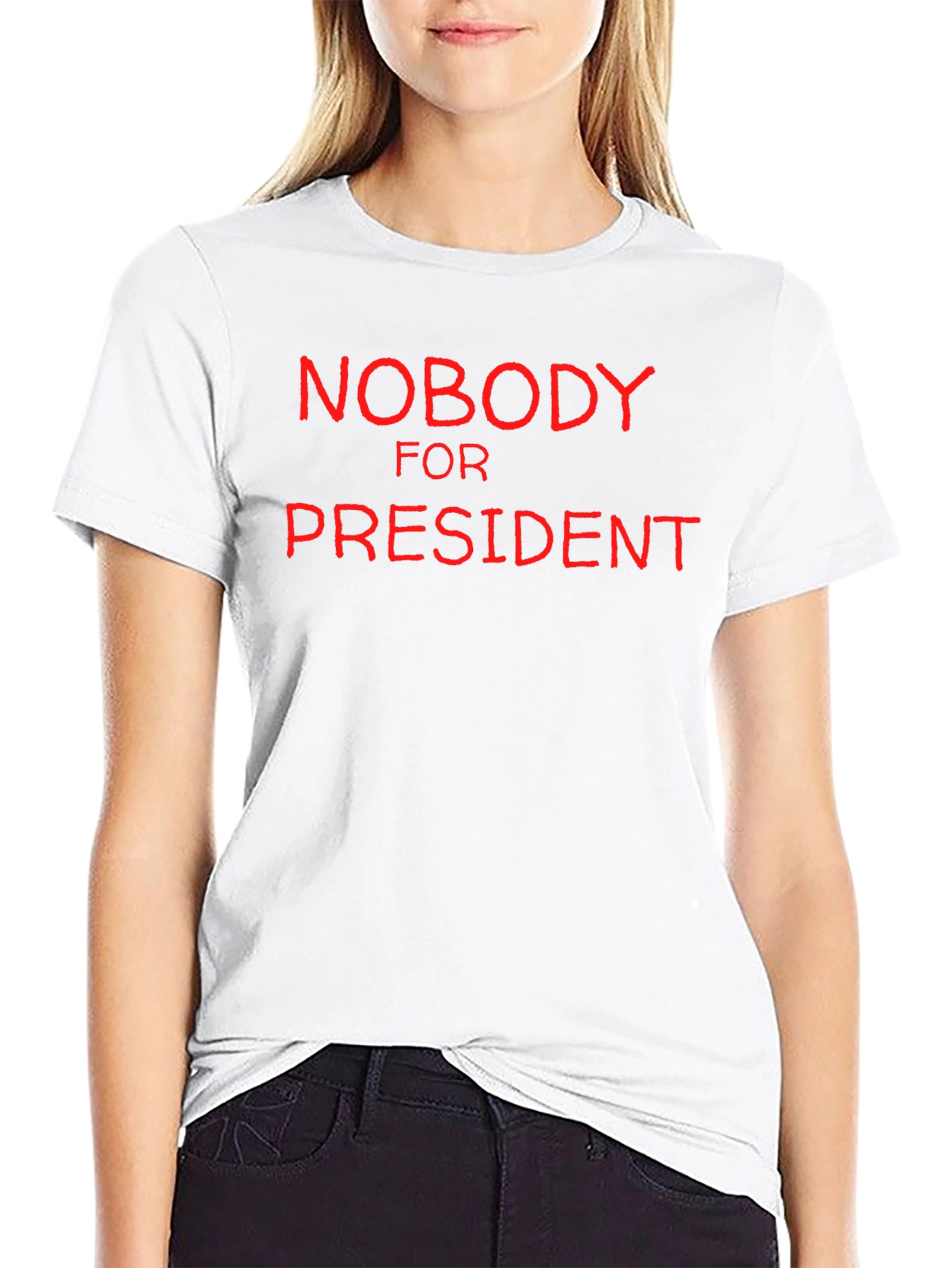 Black Nobody for President Black Graphic T-Shirt view 9