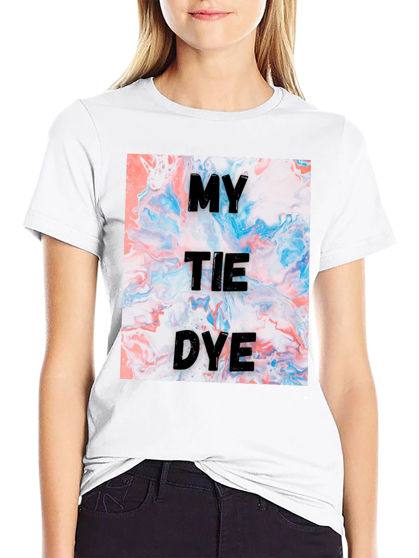 Black My Tie Dye Graphic T-Shirt view 9