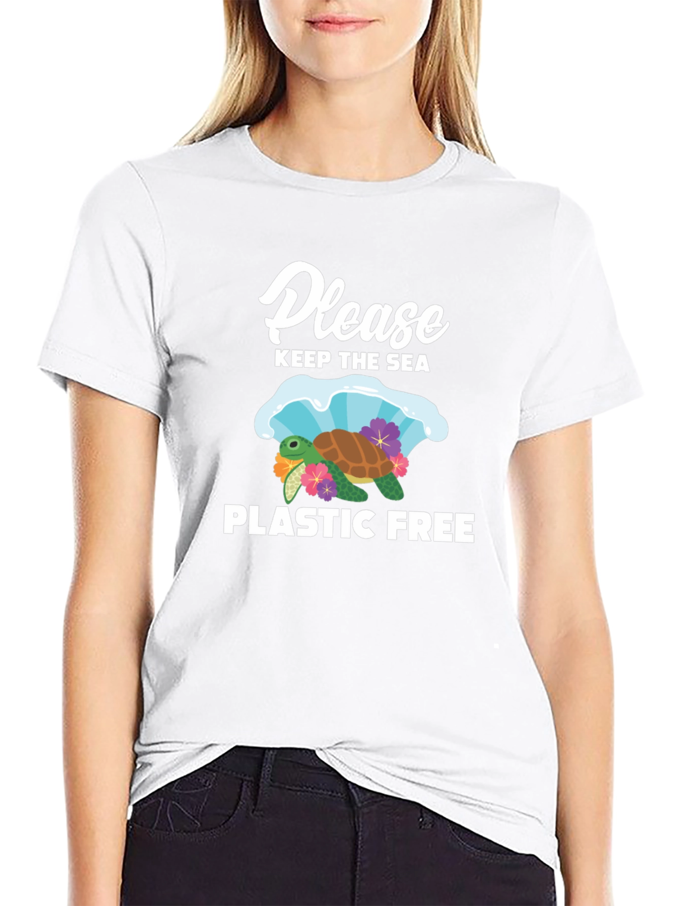 Black Keep the Sea Plastic Free T-Shirt view 9