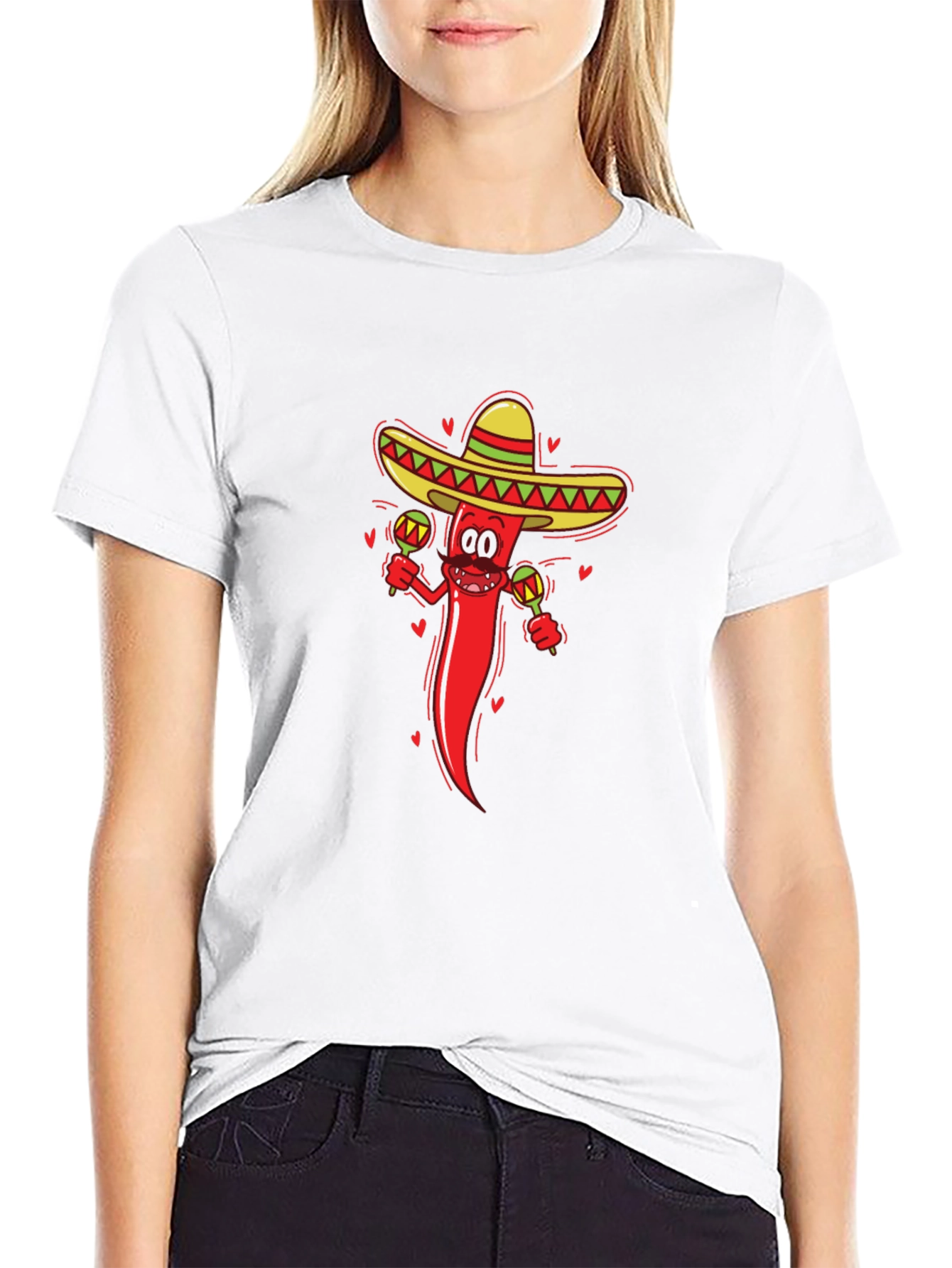 Black Chili Pepper Sombrero Graphic Tee view 9