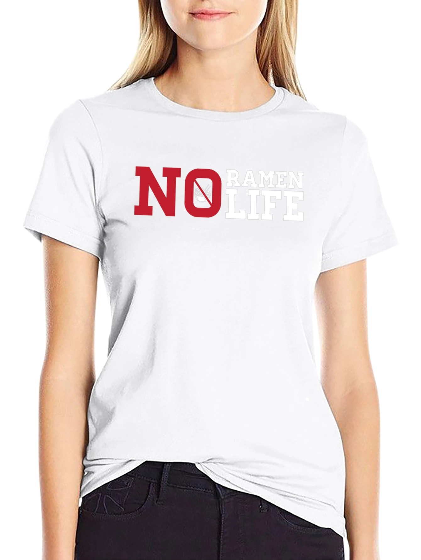 Black No Ramen Life Black T-Shirt Funny Graphic Tee view 9