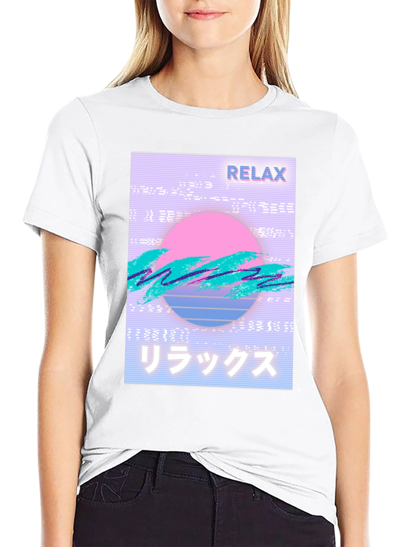 Black Relax Vaporwave Graphic T-Shirt - Trendy Casual Wear view 9