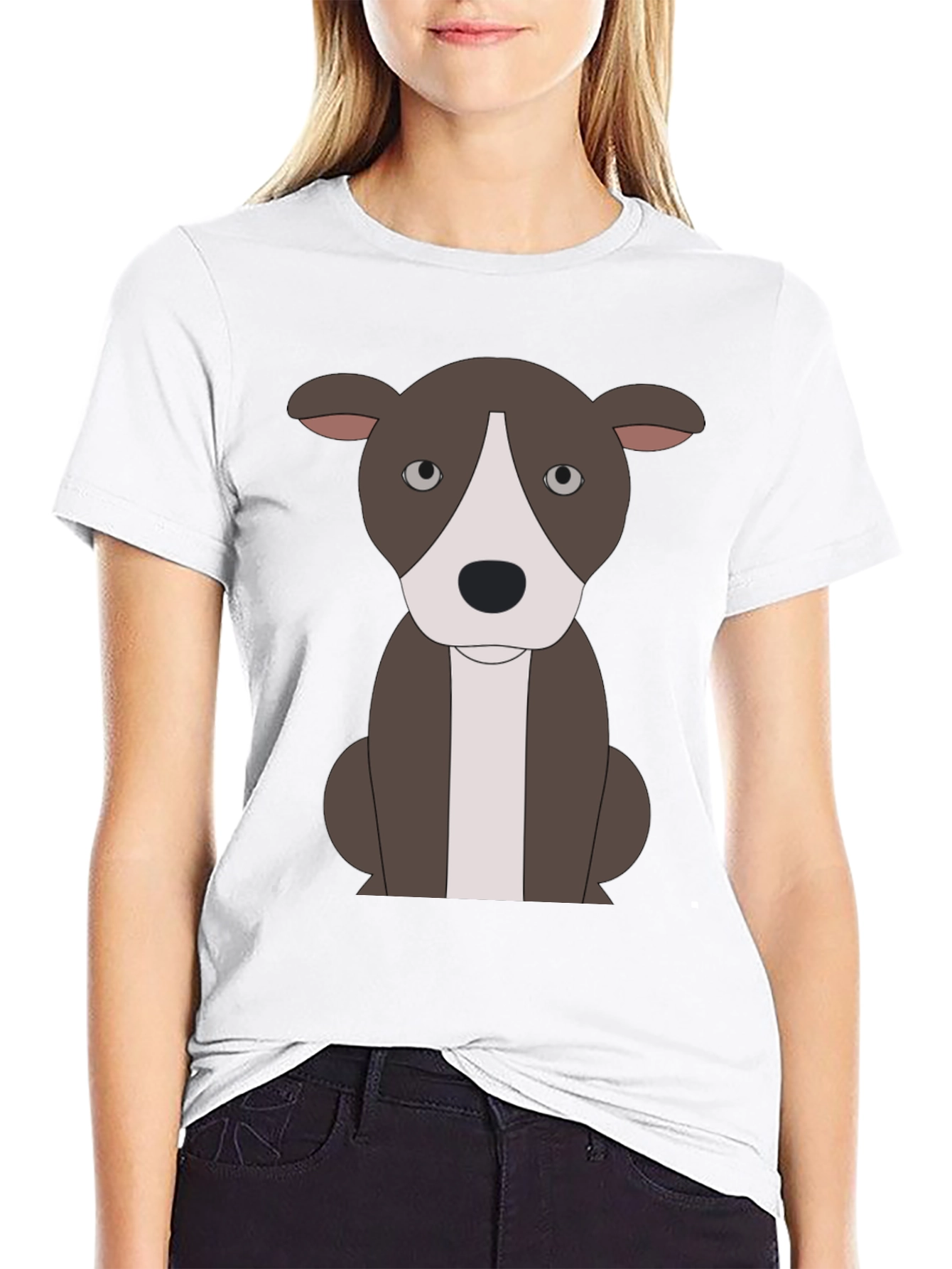 Black Cartoon Pitbull T-Shirt - Black view 9