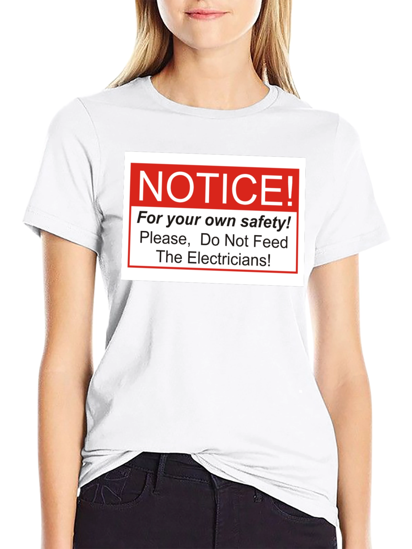 Black Notice! Do Not Feed The Electricians T-Shirt view 9