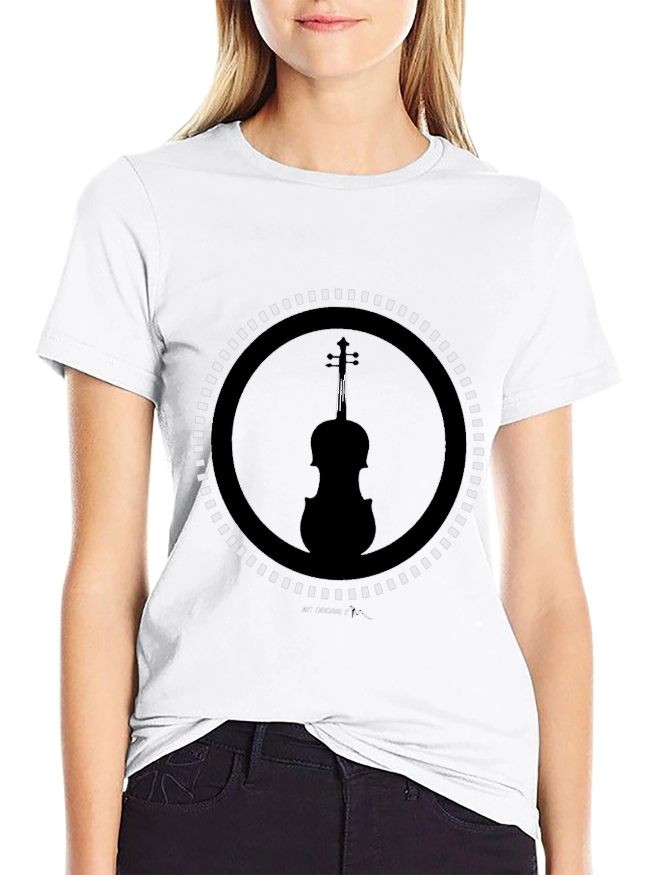 Black Violin Silhouette Graphic Tee - Stylish Music Lover Shirt view 9