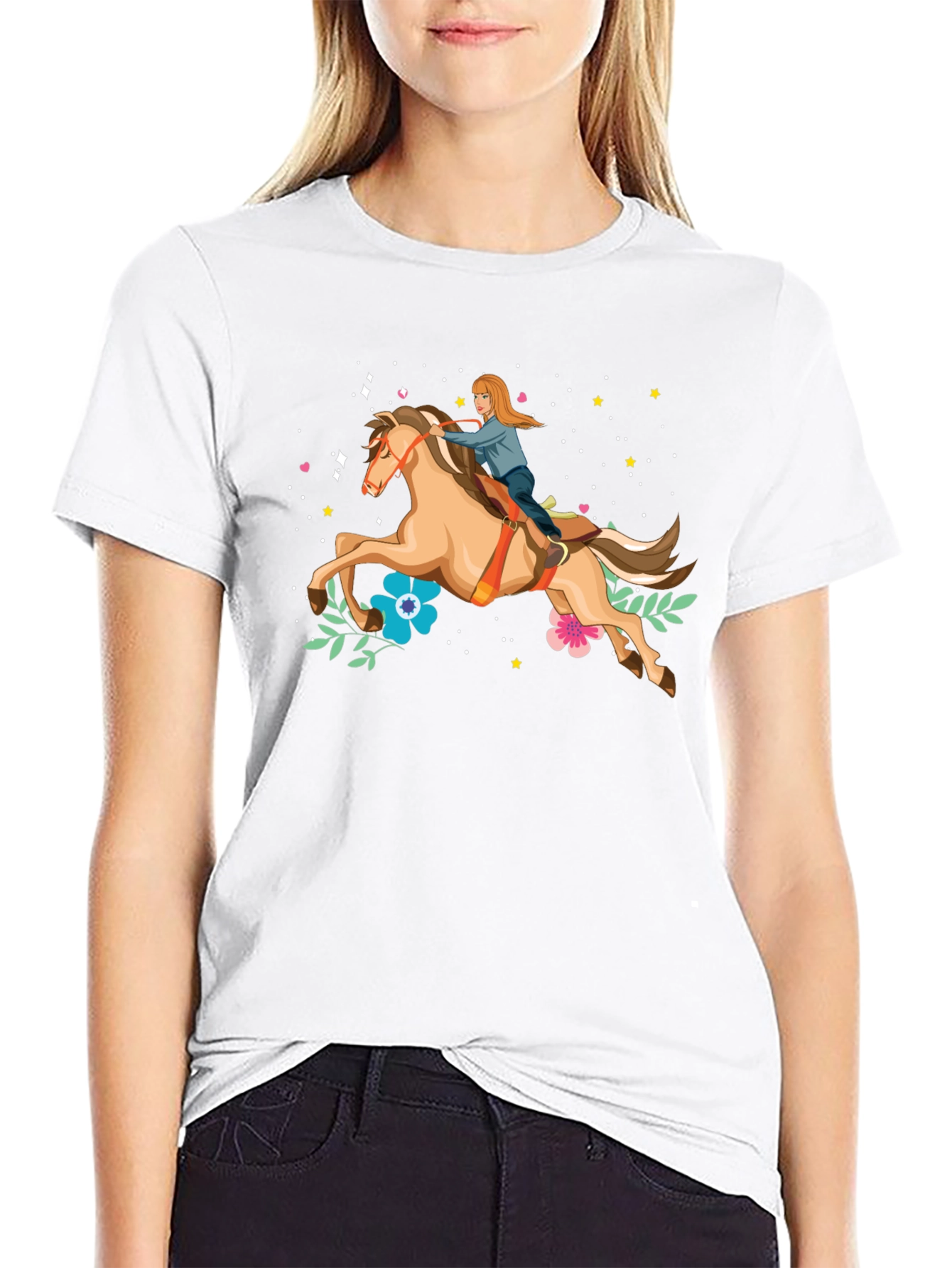 Horse Riding Graphic Tee - Black Unisex T-Shirt - 9