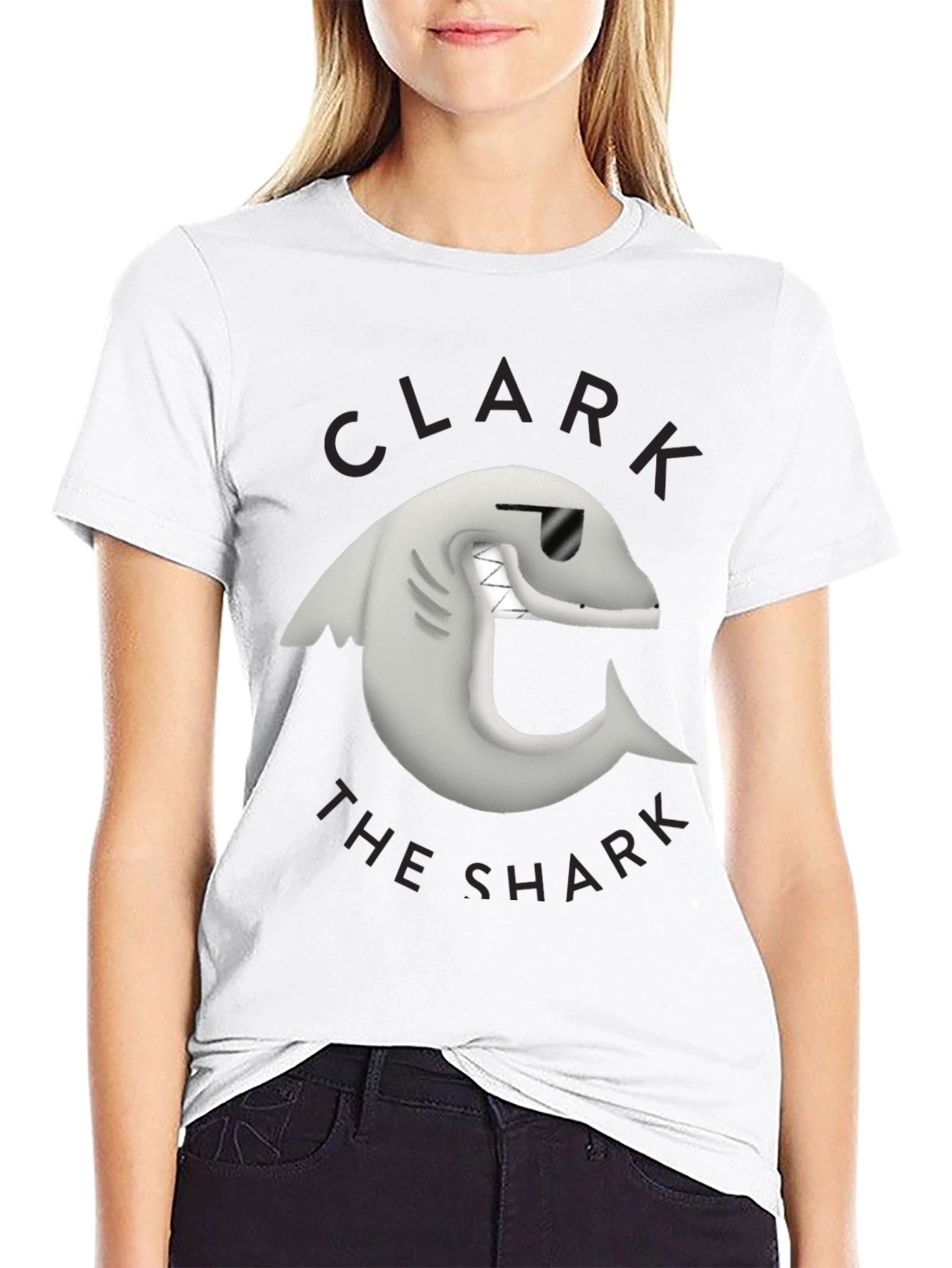 Black Clark the Shark Graphic Tee - Black view 9
