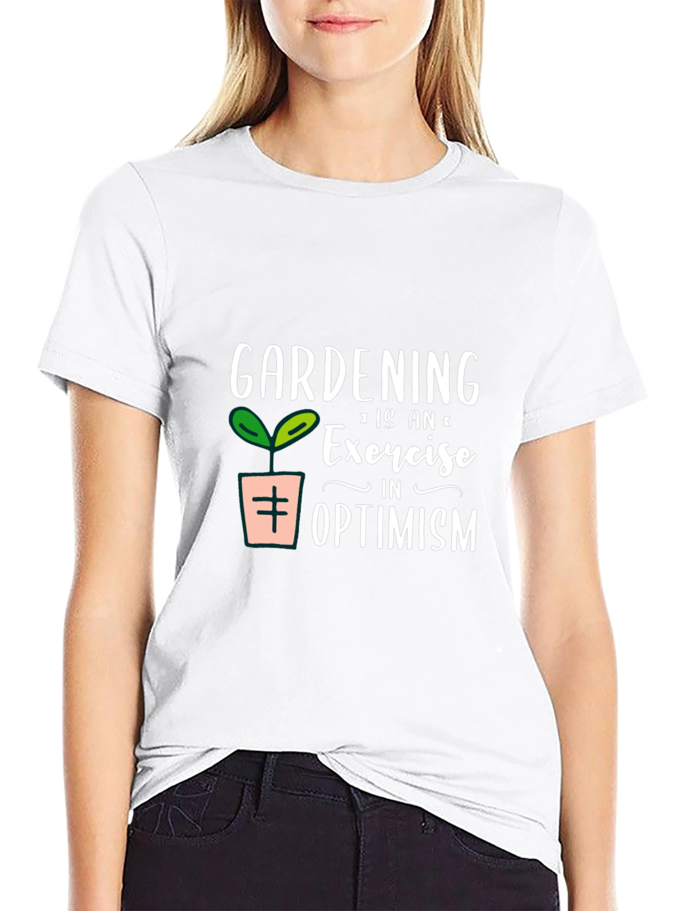 Gardening Optimism Graphic Tee - Black Cotton - 9