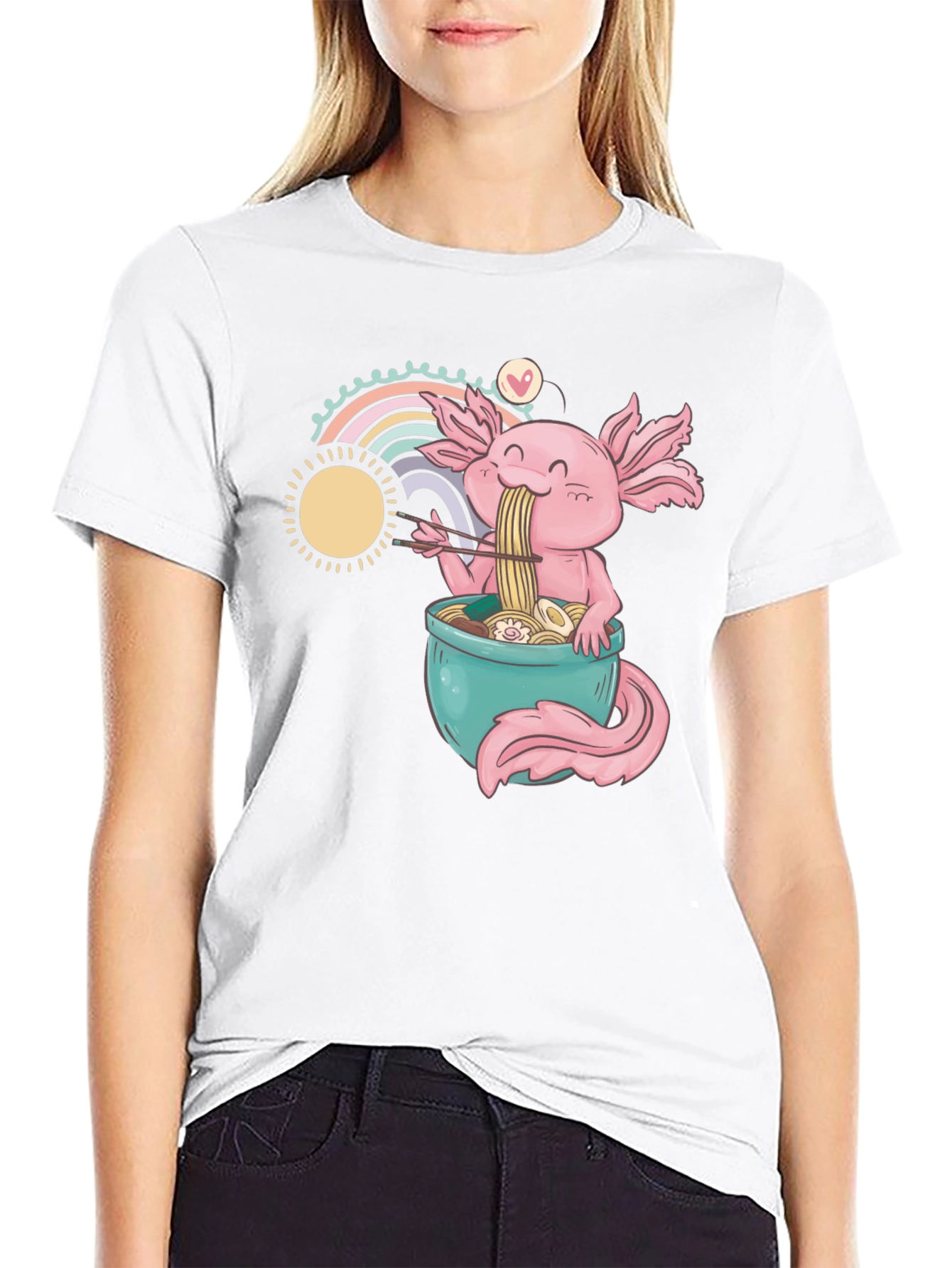 Axolotl Ramen T-Shirt - Cute Anime Design - 9