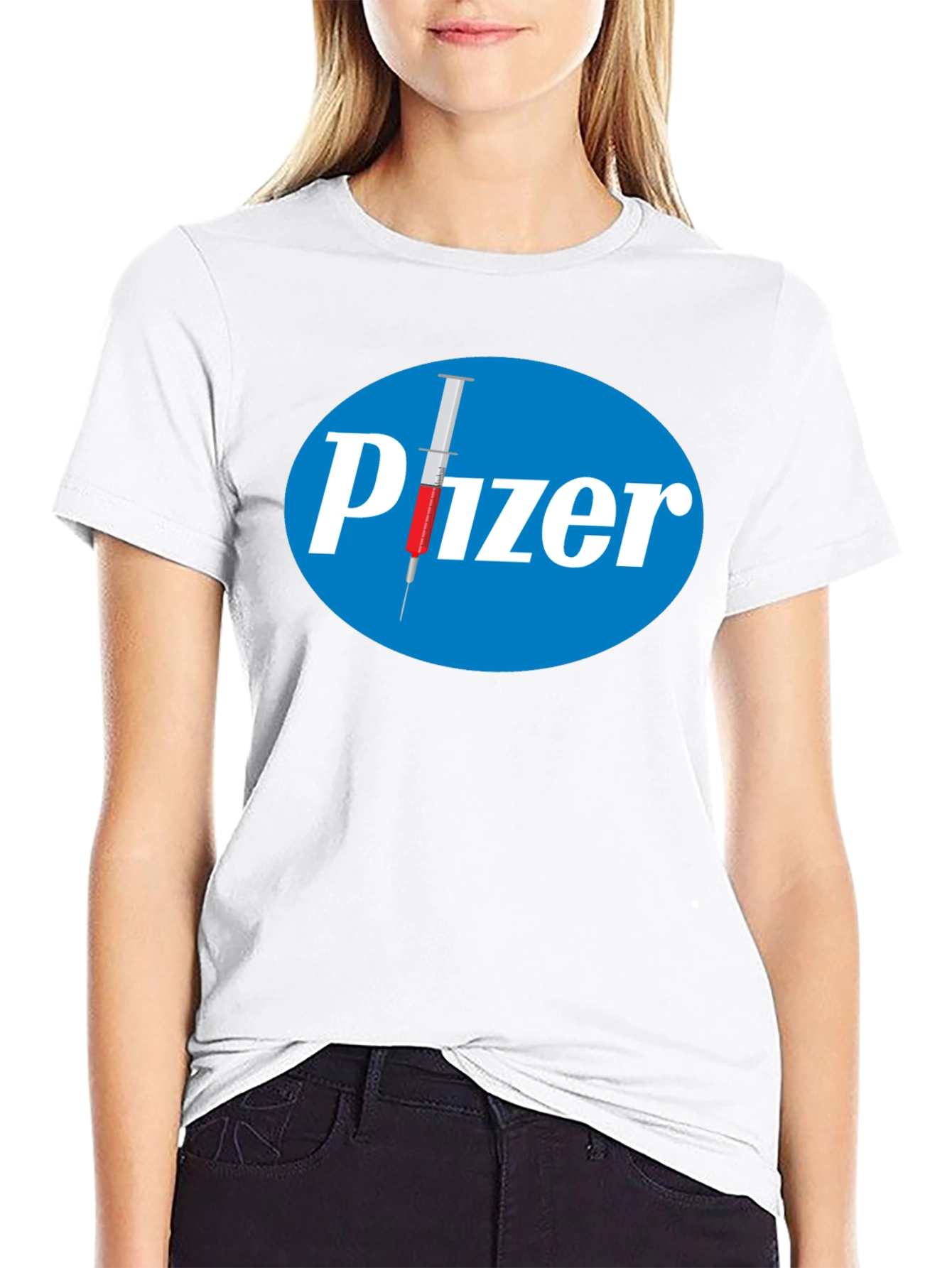 Black Pfizer Vaccine Black T-Shirt view 9
