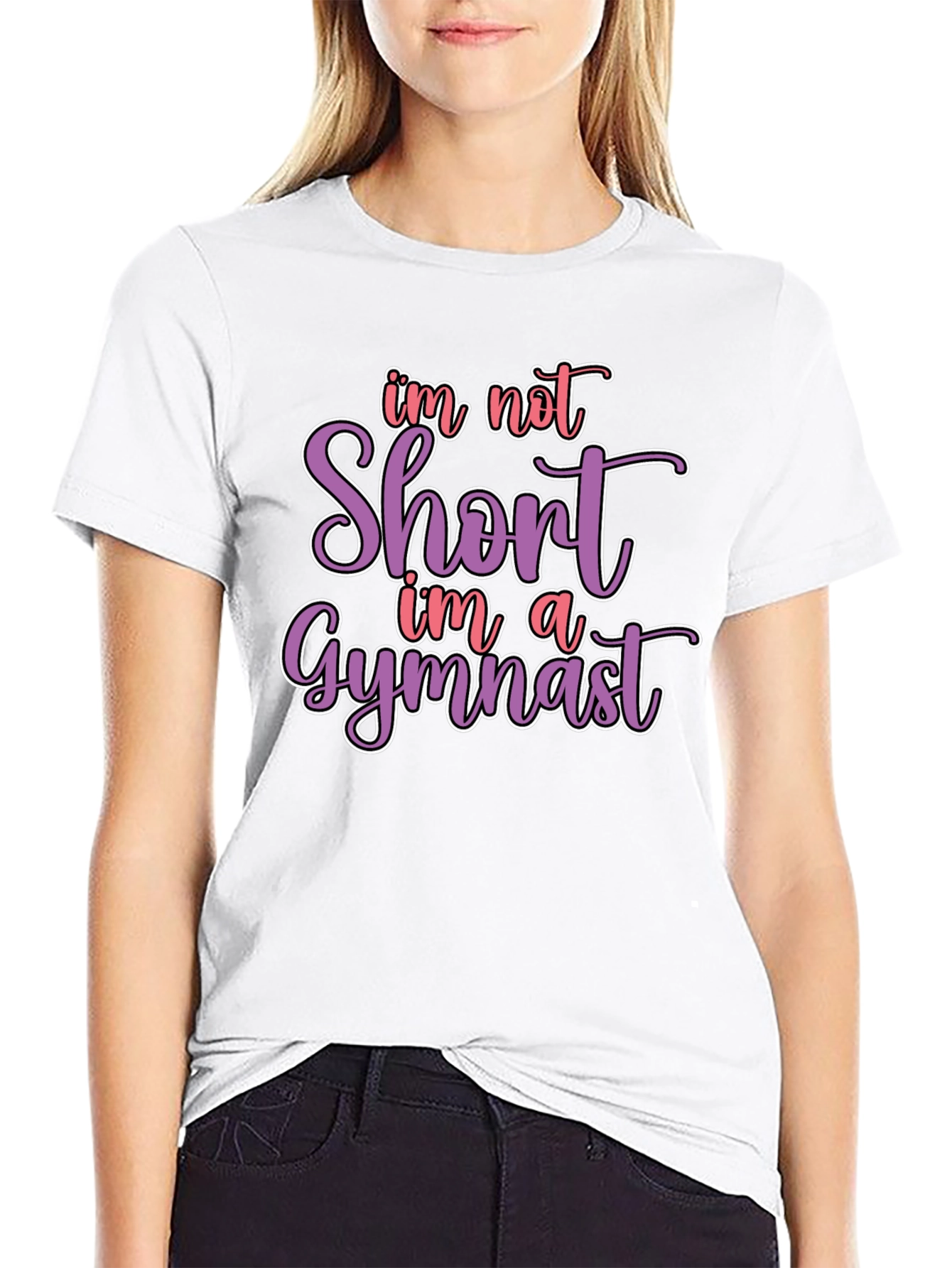 Black Gymnast T-Shirt - I'm Not Short view 9