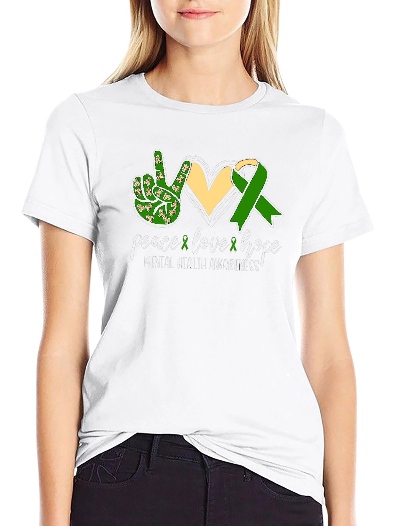Black Mental Health Awareness T-Shirt Peace Love Hope  view 9