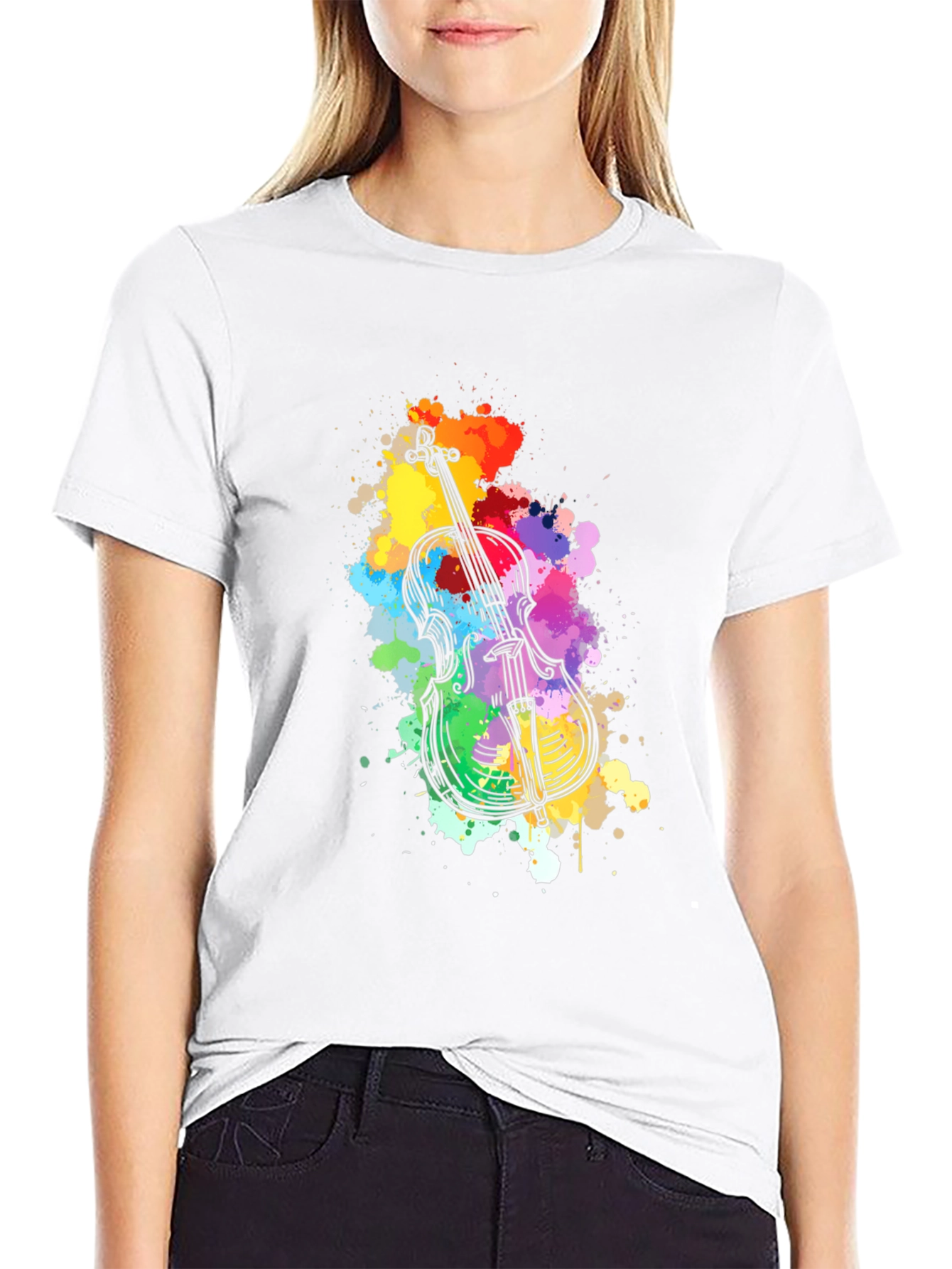 Black Violin Art T-Shirt - Music Lover Tee view 9