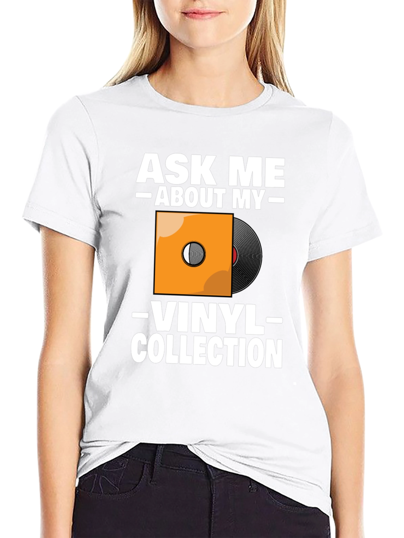 Black Ask Me About My Vinyl Collection T-Shirt view 9
