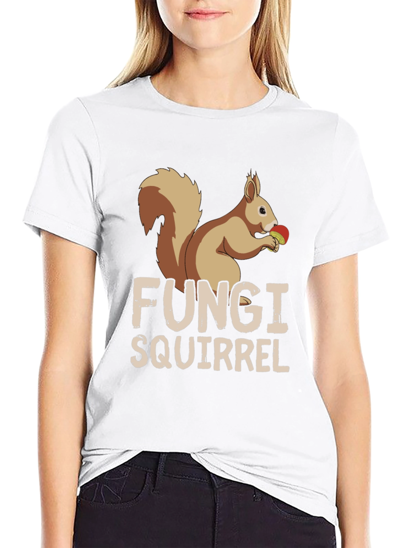 Black Fungi Squirrel Graphic Tee - Unique Humor T-Shirt view 9