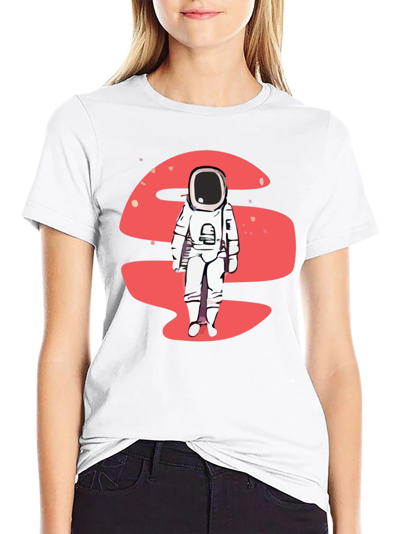 Black Astronaut Graphic Tee - Black Crew Neck view 9