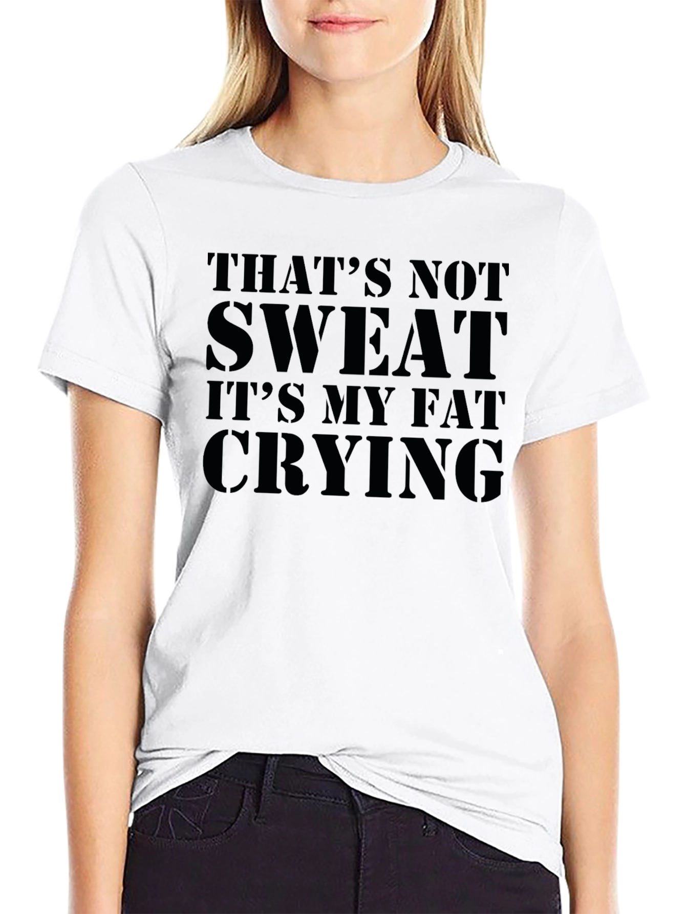 Black Funny "That's Not Sweat" Graphic Tee view 9
